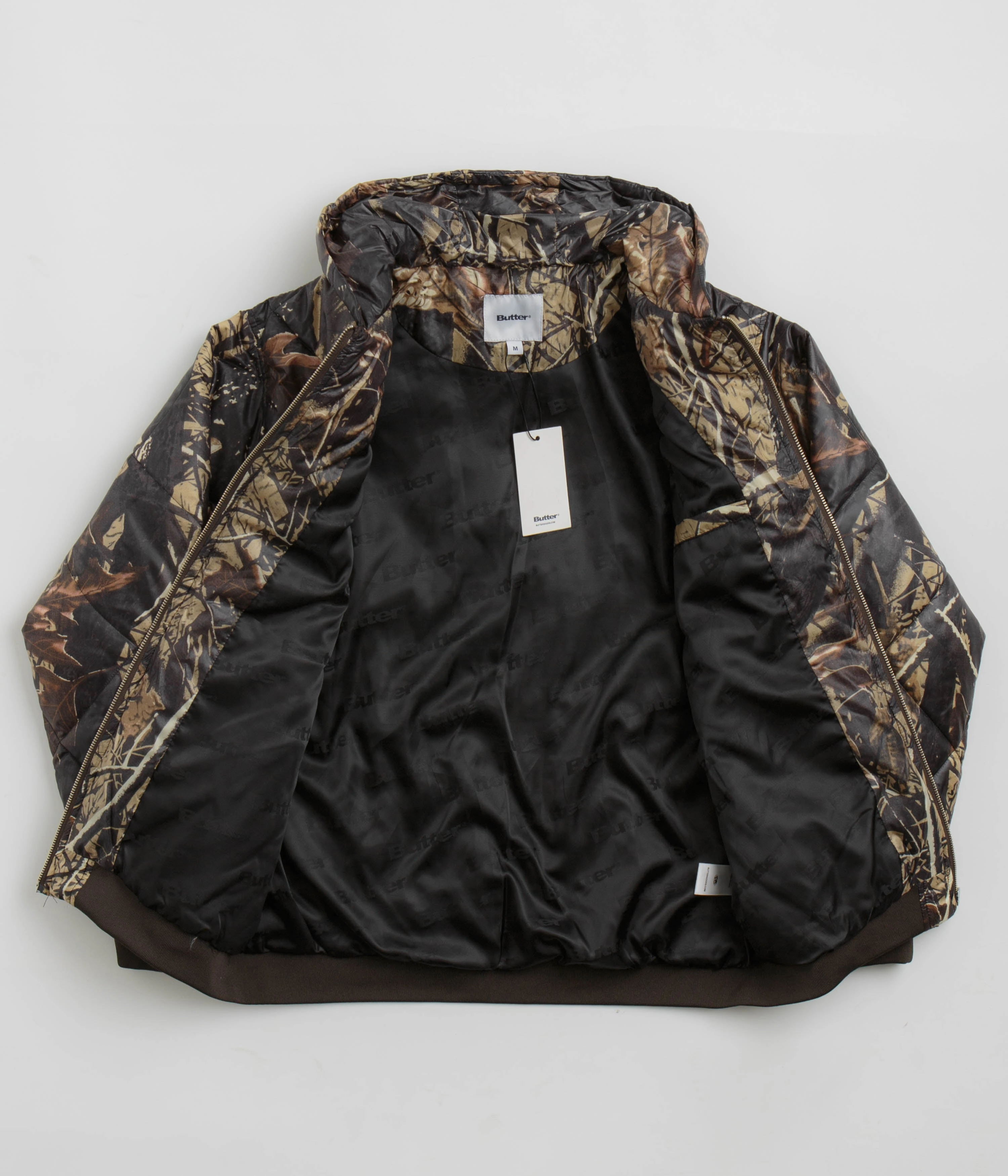 picnic - goers Warm Interior Butter Goods Hooded Work Jacket - Camo