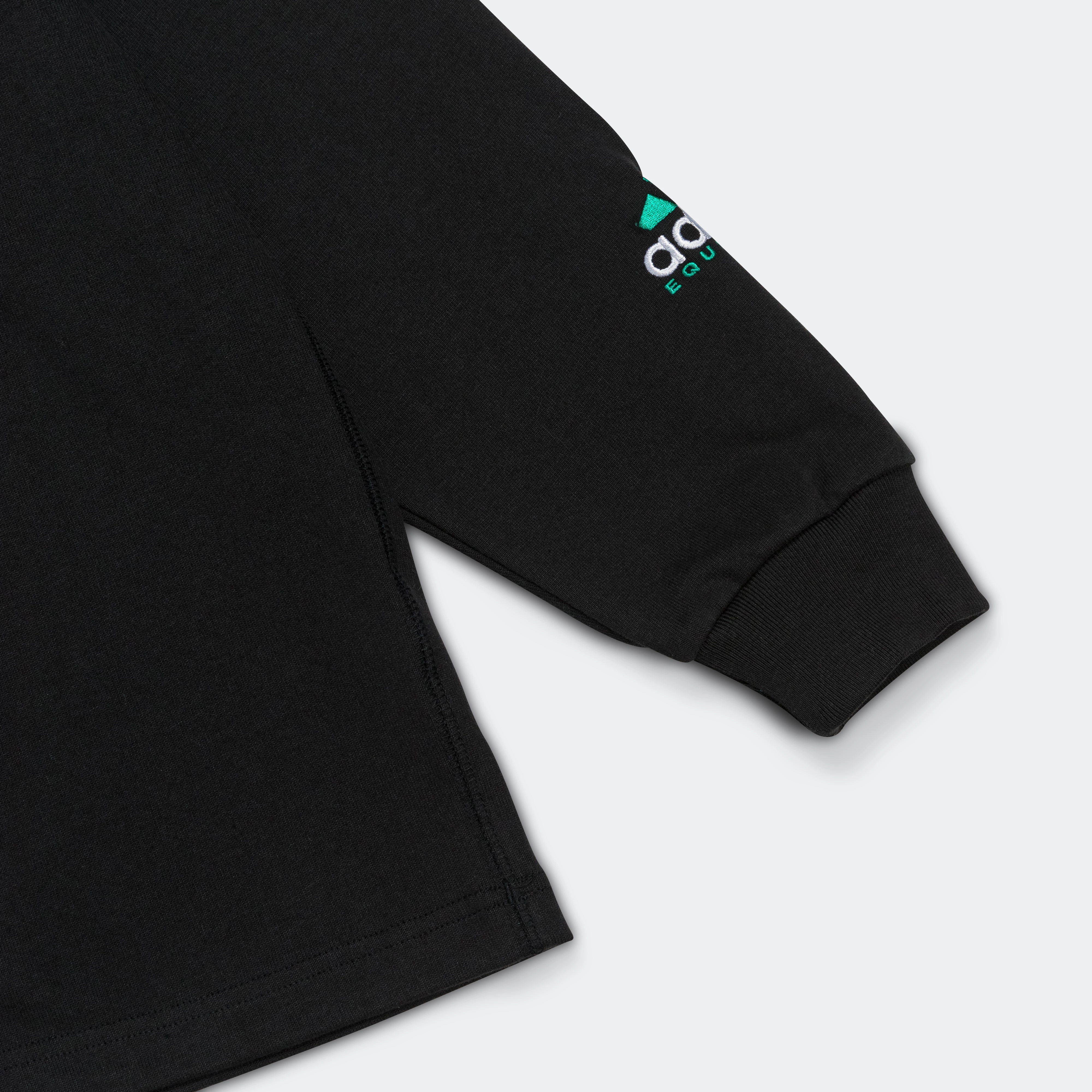 Reinforced Shoulder Stitching Street Comfort EQT LS Logo Tee - Black