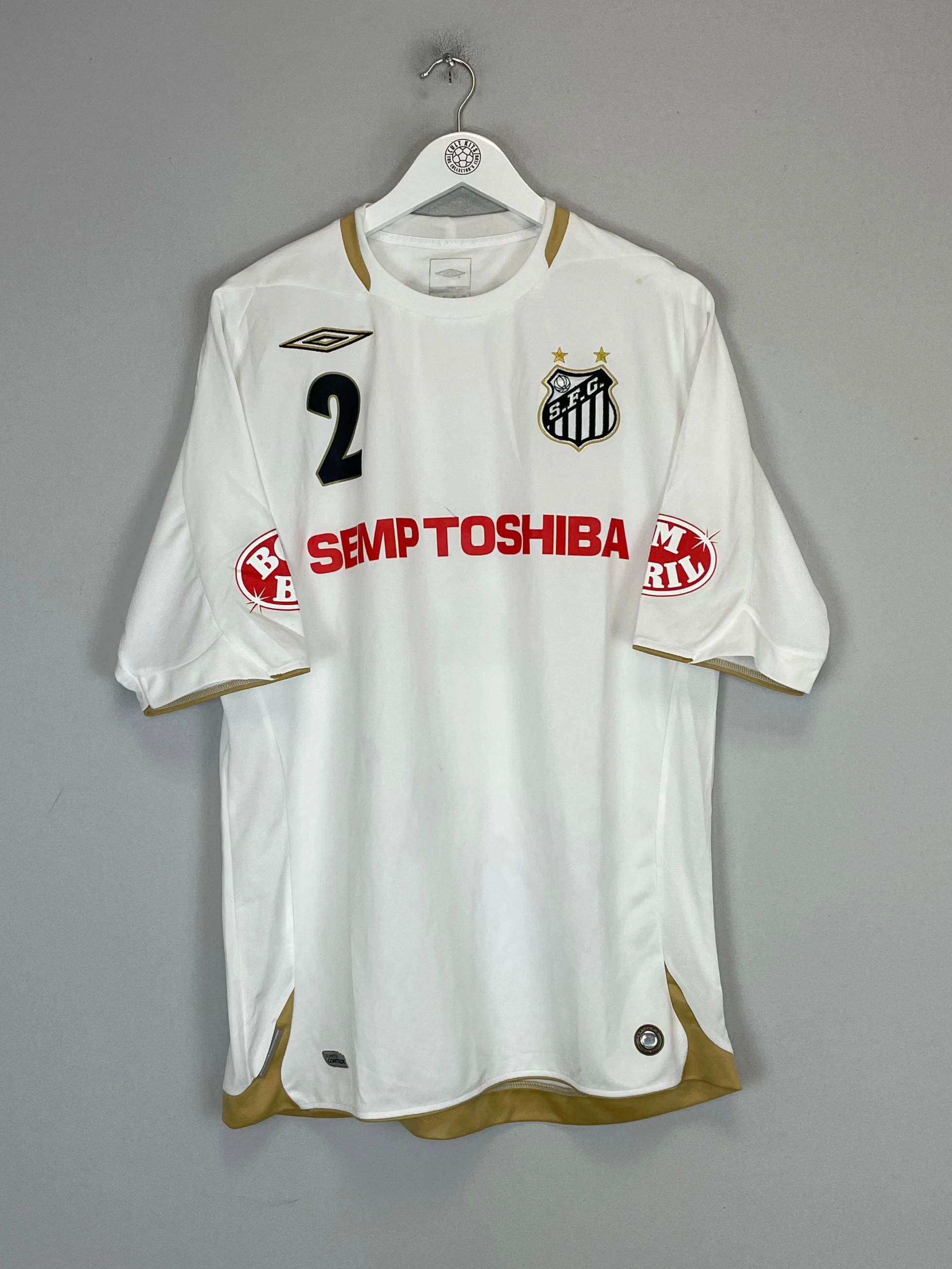 Thermoregulating Material Enhanced Durability Reinforcement 2007/08 SANTOS #2 HOME SHIRT (XL) UMBRO