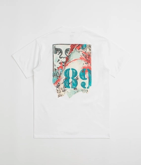 Oversized Silhouette Holiday Outfit Style Obey Lisbon Icon T-Shirt - White