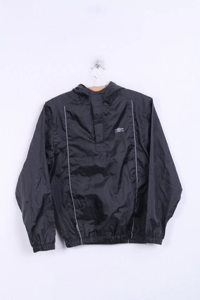 Warm Core Reunion Umbro Boys XL Jacket Track Top Black Hood Zip Neck