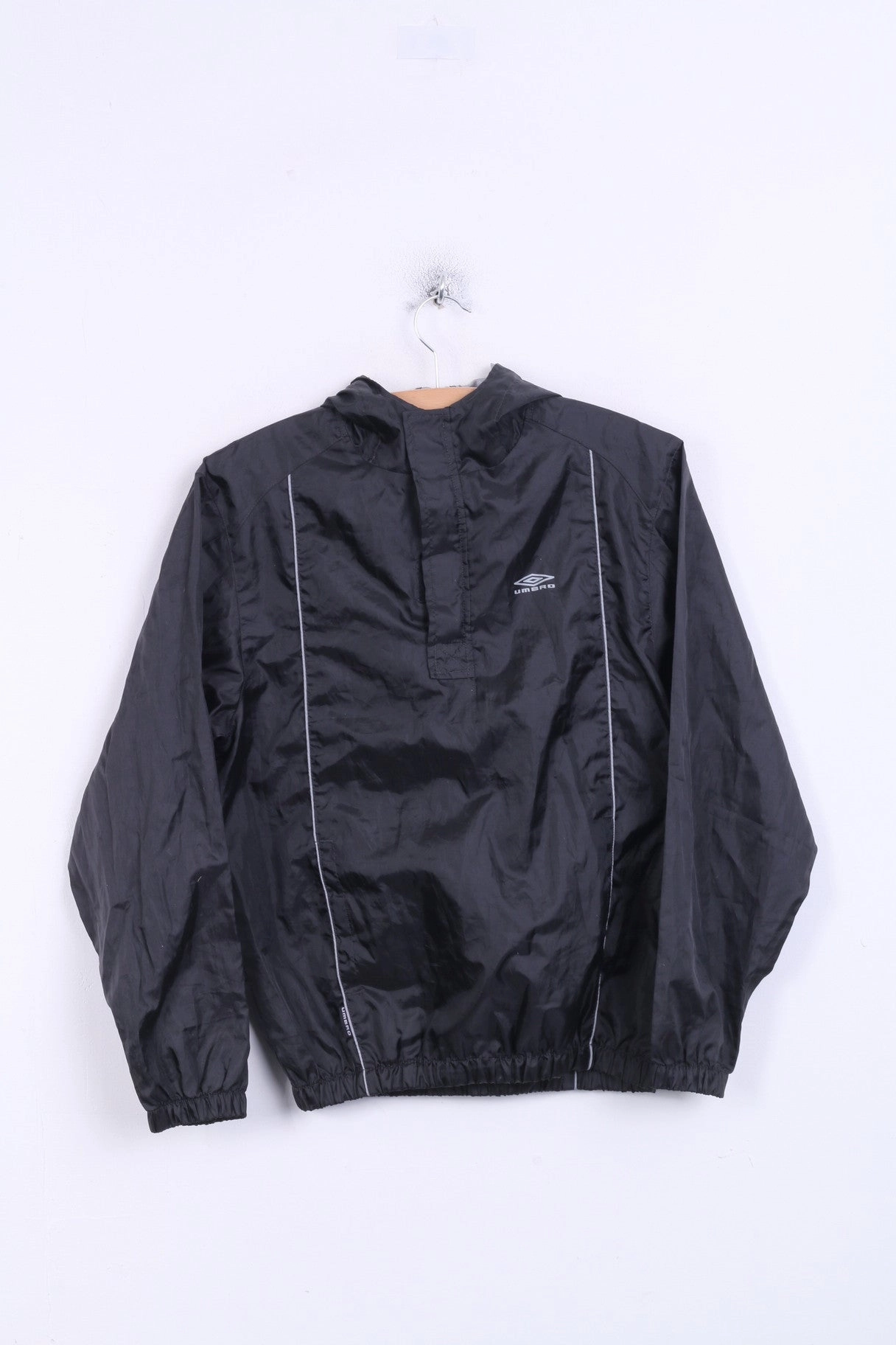 Warm Core Reunion Umbro Boys XL Jacket Track Top Black Hood Zip Neck