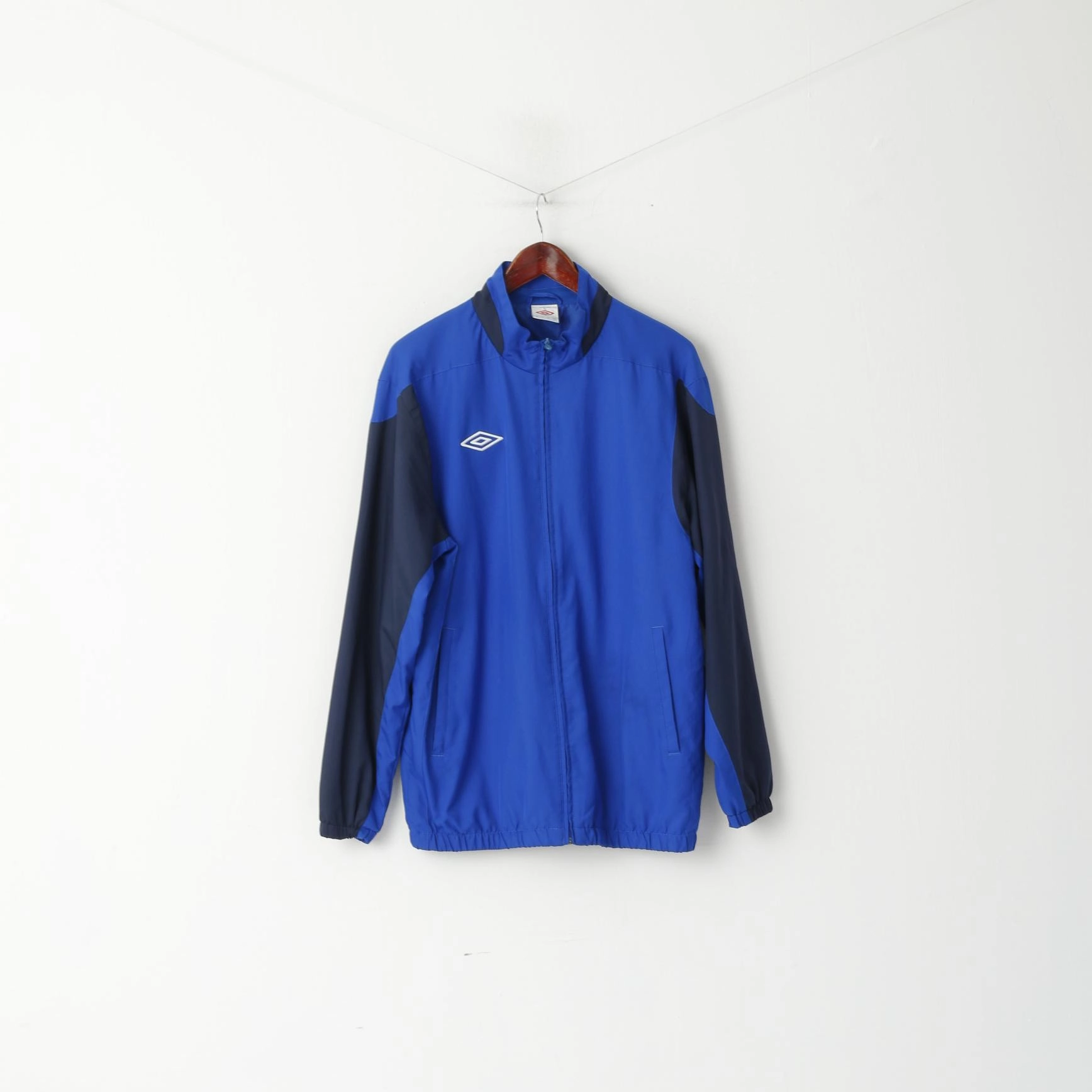 Umbro Men L Jacket Blue Indigo Activewear Zip Up Training Sport Track Top Smart Layer