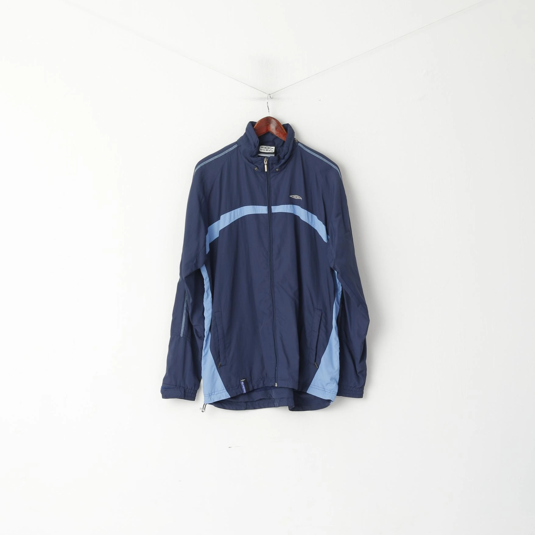 Fashion Vibe Umbro Men L Jacket Navy Sportswear Full Zipper Lightweight Mesh Lined Track Top