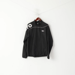 Umbro Men M Pullover Jacket Black Sportswear Training Lightweight Top Warm Core Reflective Detail