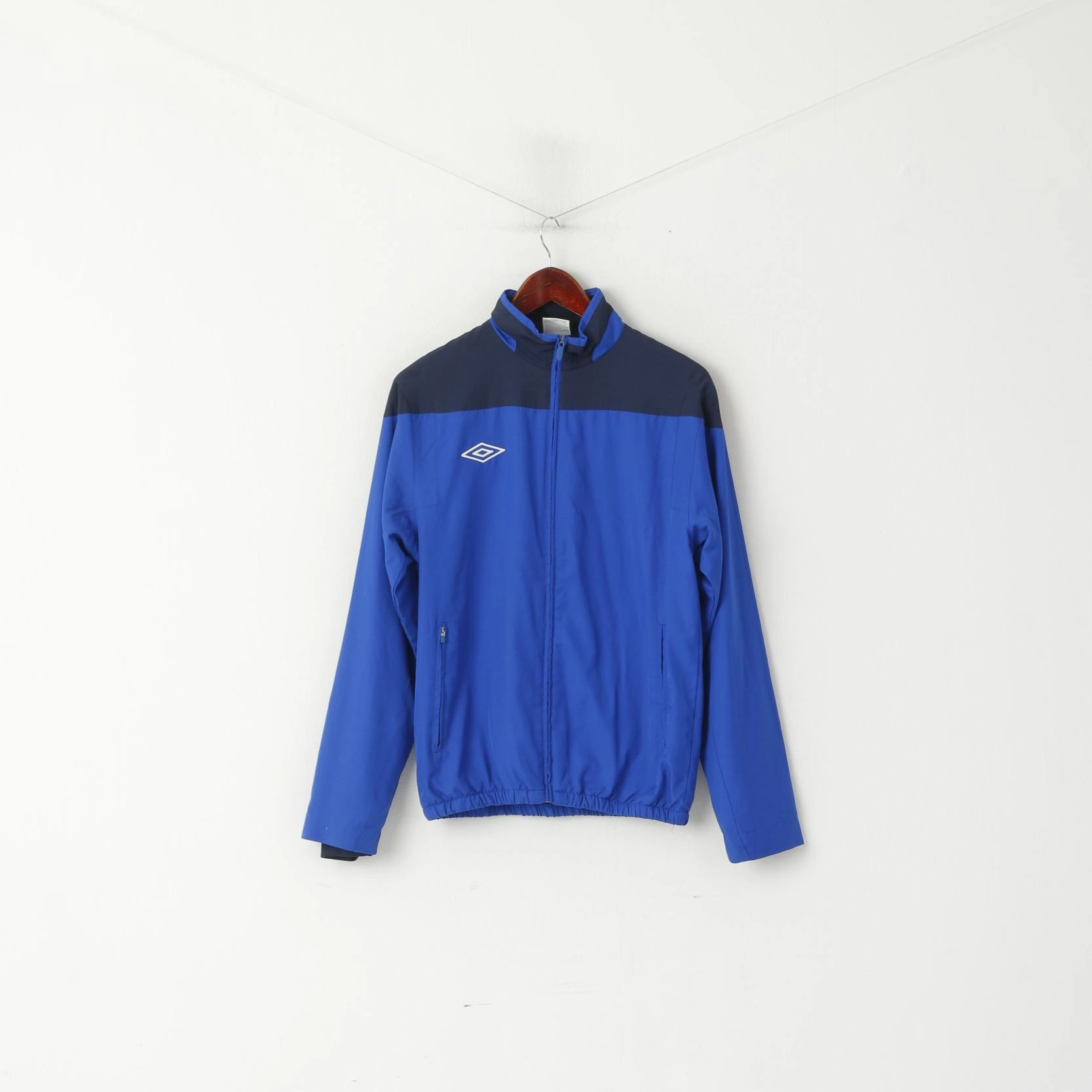 Umbro Men S Jacket Blue Lightweight Activewear Mesh Lined Zip Up Sport Training Top Grow