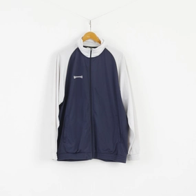 product warranty Umbro Men XL Sweatshirt Navy White Shiny Full Zipper Active Track Top