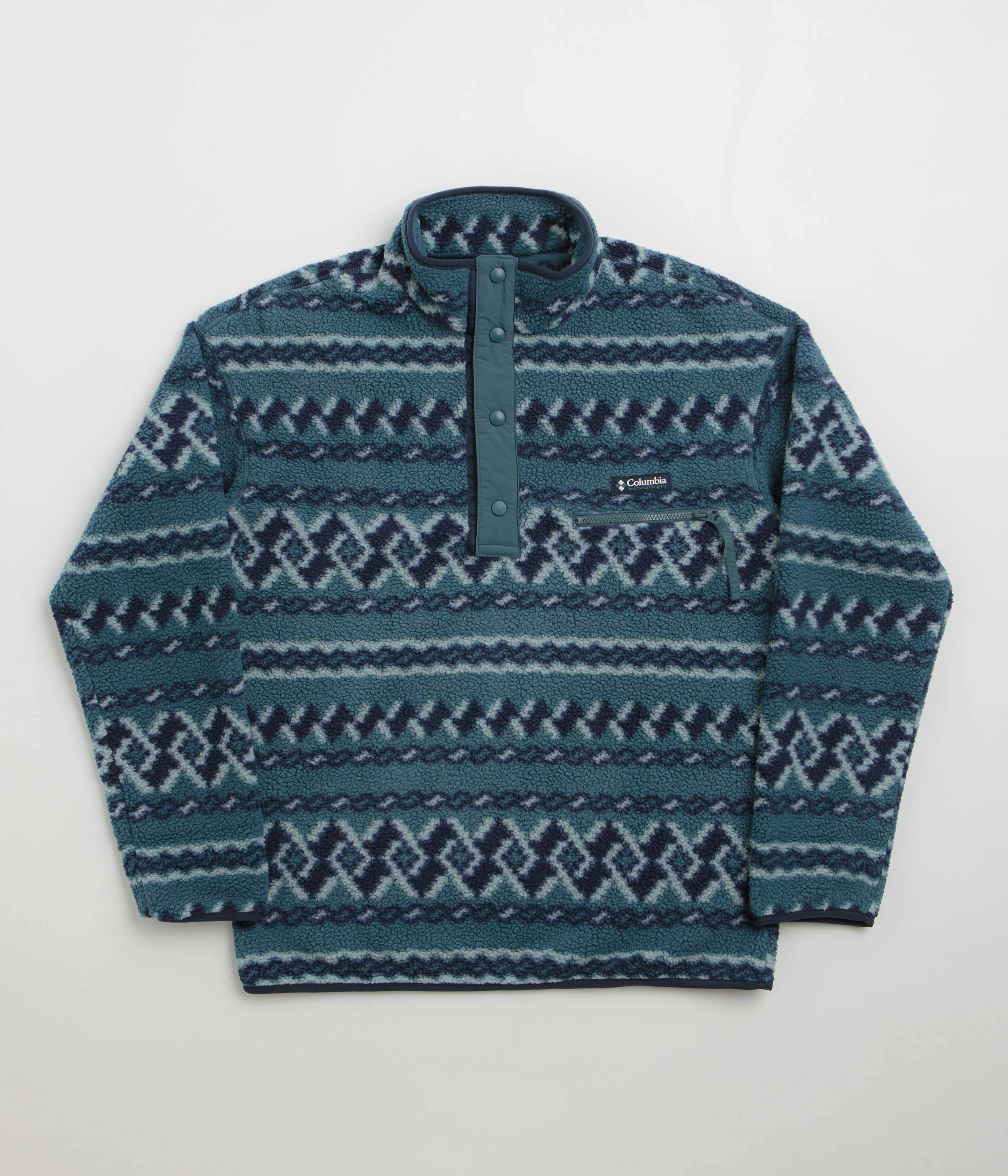 Weekend Layer Columbia Helvetia II Printed Half Snap Fleece - Everblue / KnitKnot
