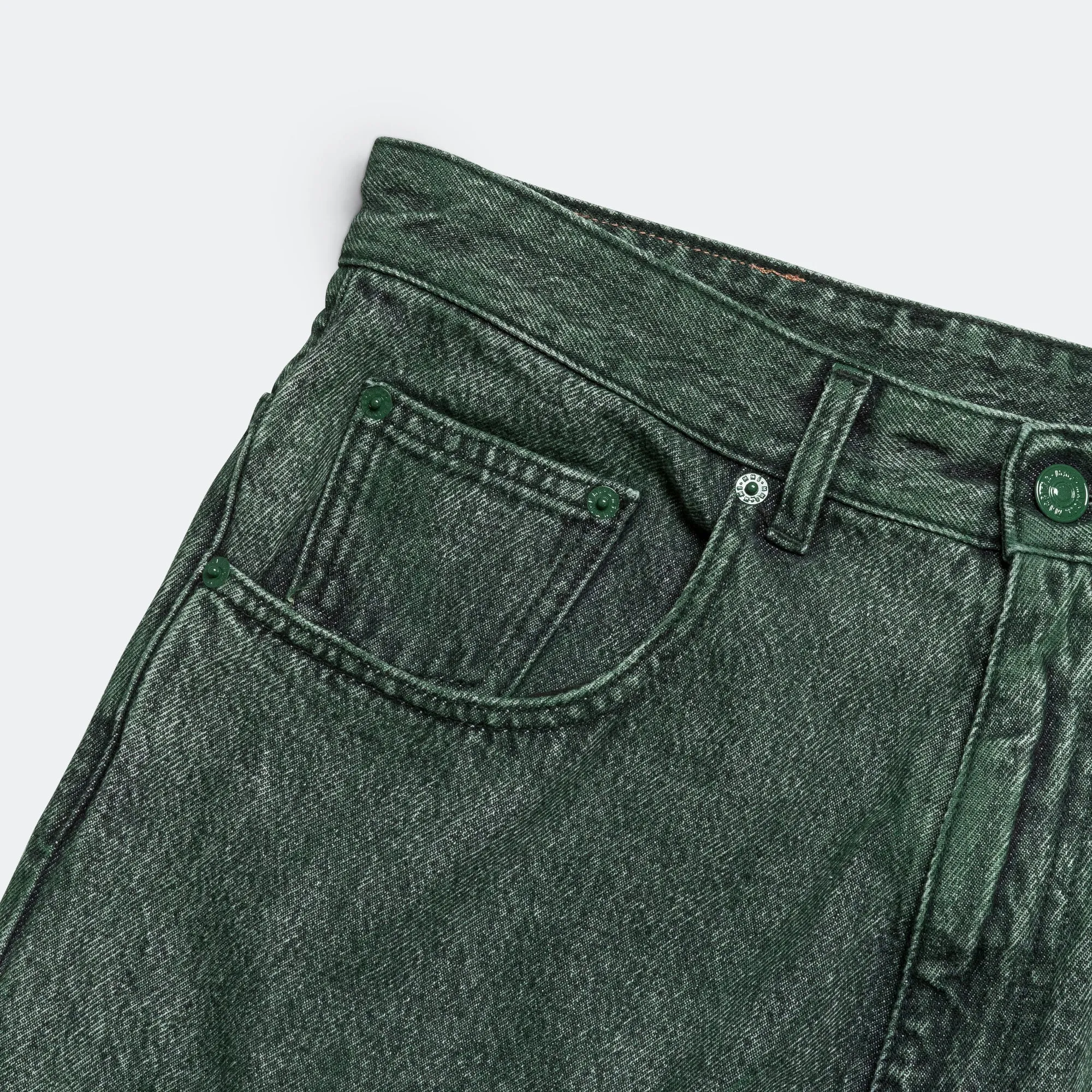 5 Pocket Denim Trousers - Green Outdoor Comfort Quick Dry Fabric
