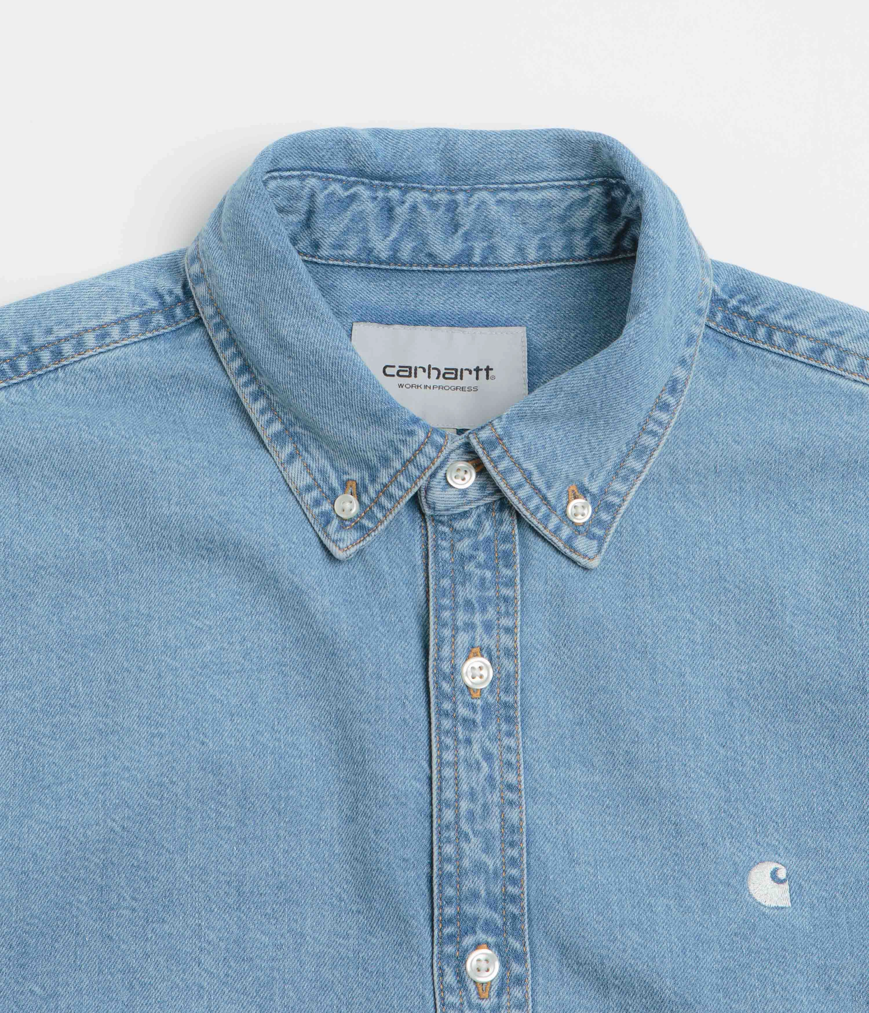 Ergonomic Sleeve Cut Carhartt Lucas Short Sleeve Shirt - Blue