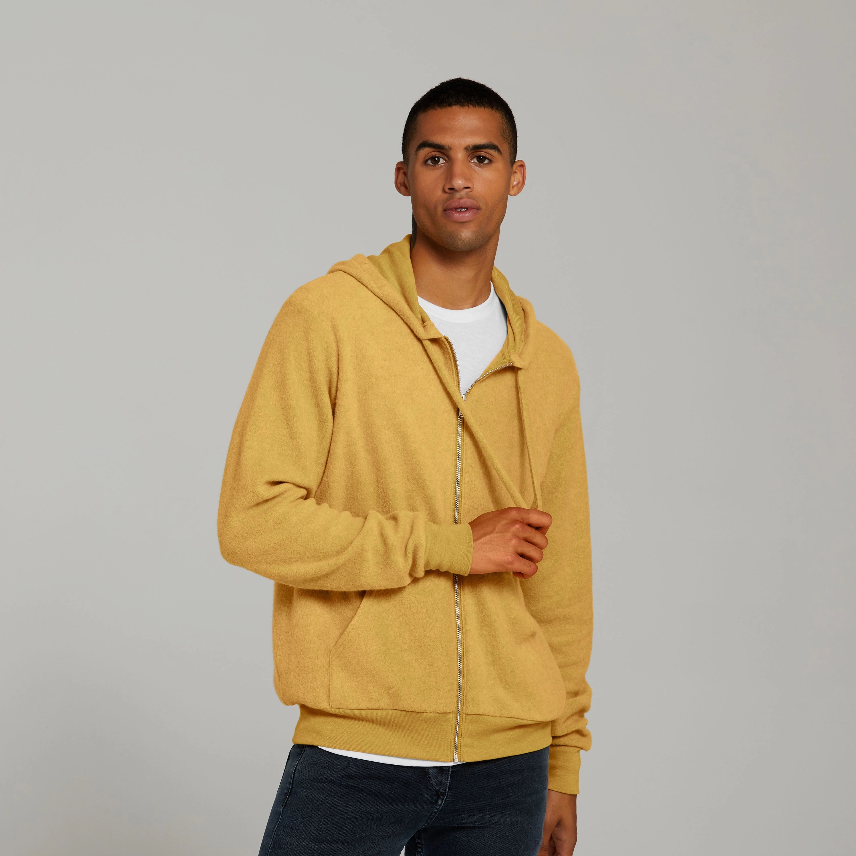 Minimalist Look Unisex Sueded Fleece Full-Zip Hoodie | ATHLETIC HEATHER