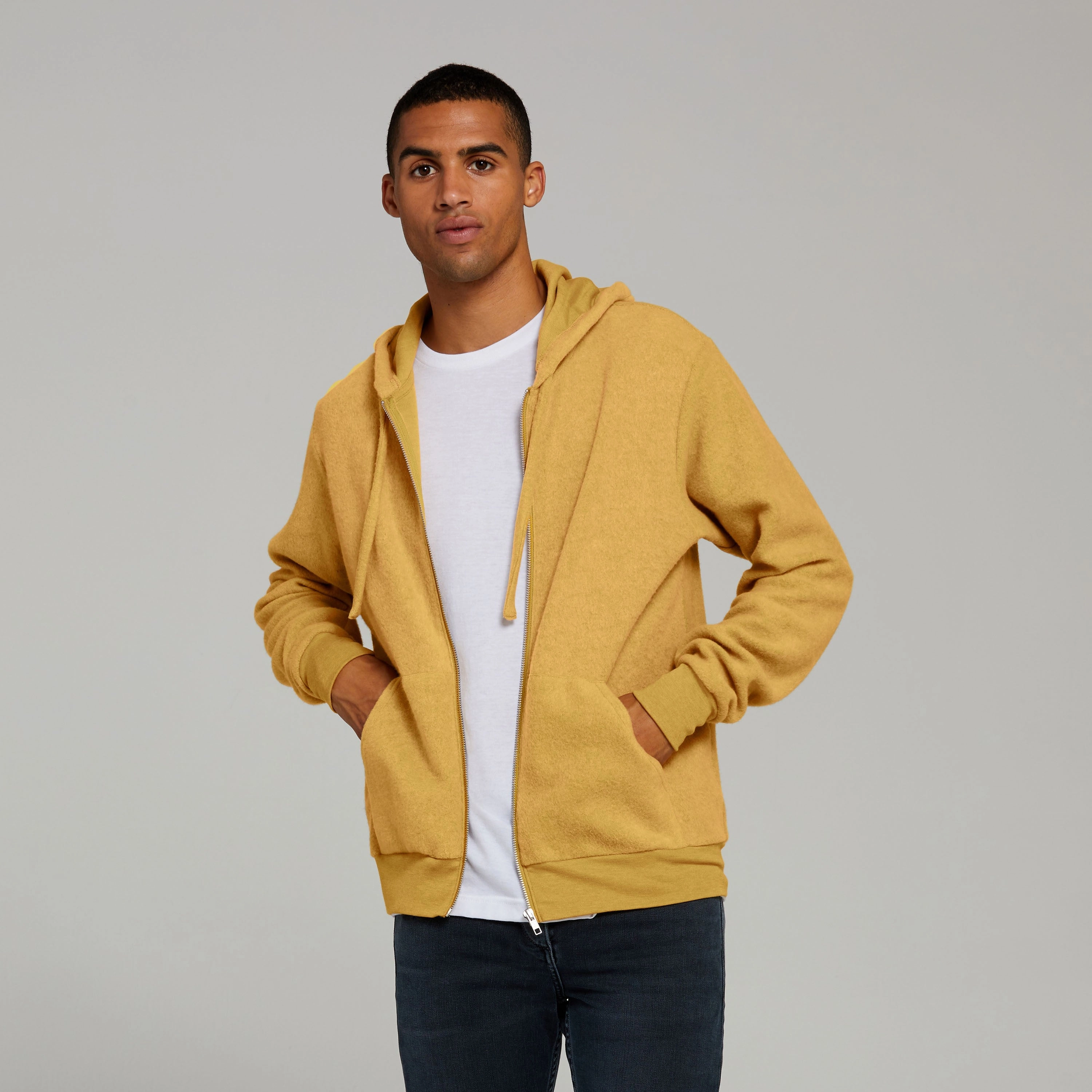 Customizable Generous Hood Space Unisex Sueded Fleece Full-Zip Hoodie | ATHLETIC HEATHER