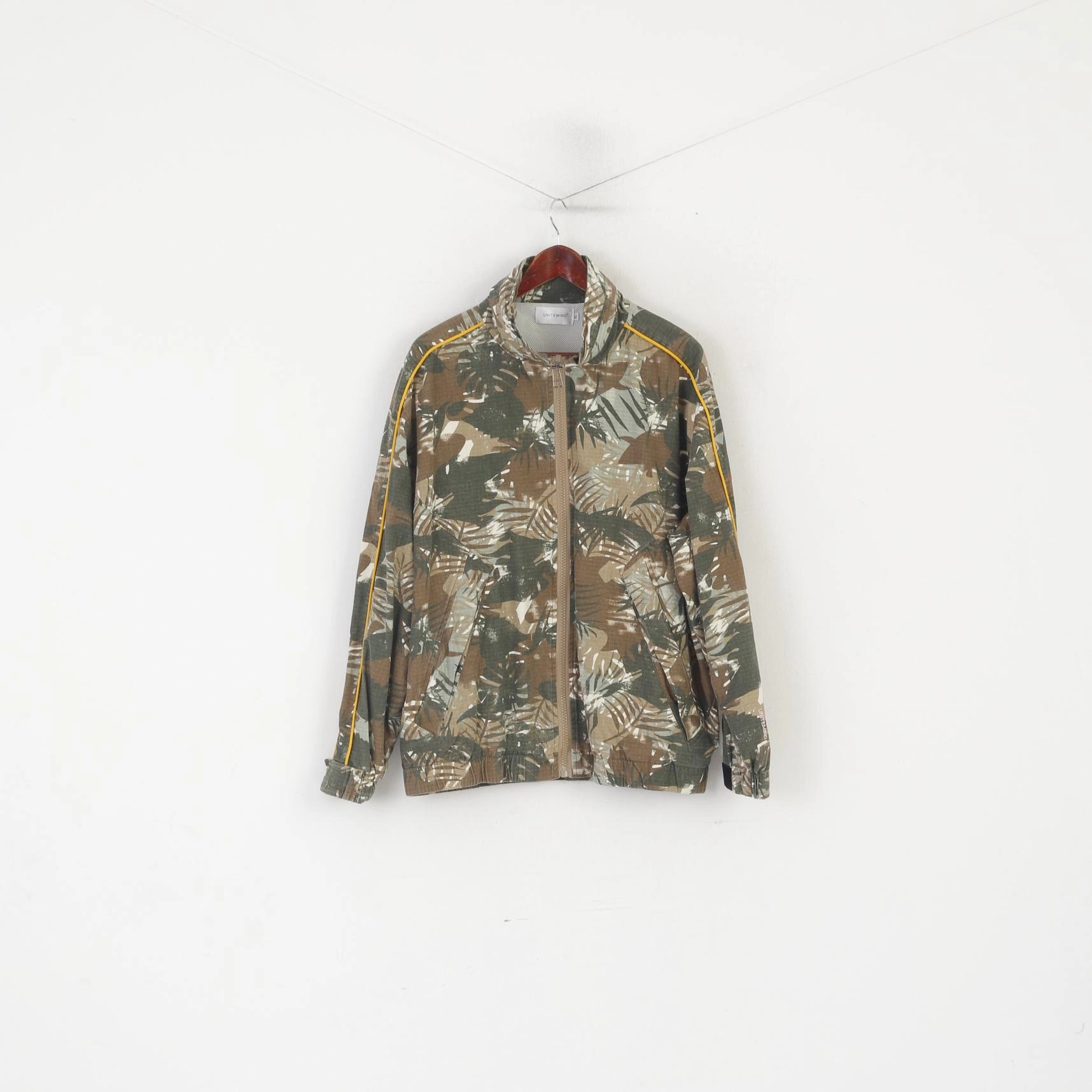 Nail-polish Moisture Wicking Lining Unitemind Men XL Jacket Green Moro Bomber Full Zipper Lightweight Top