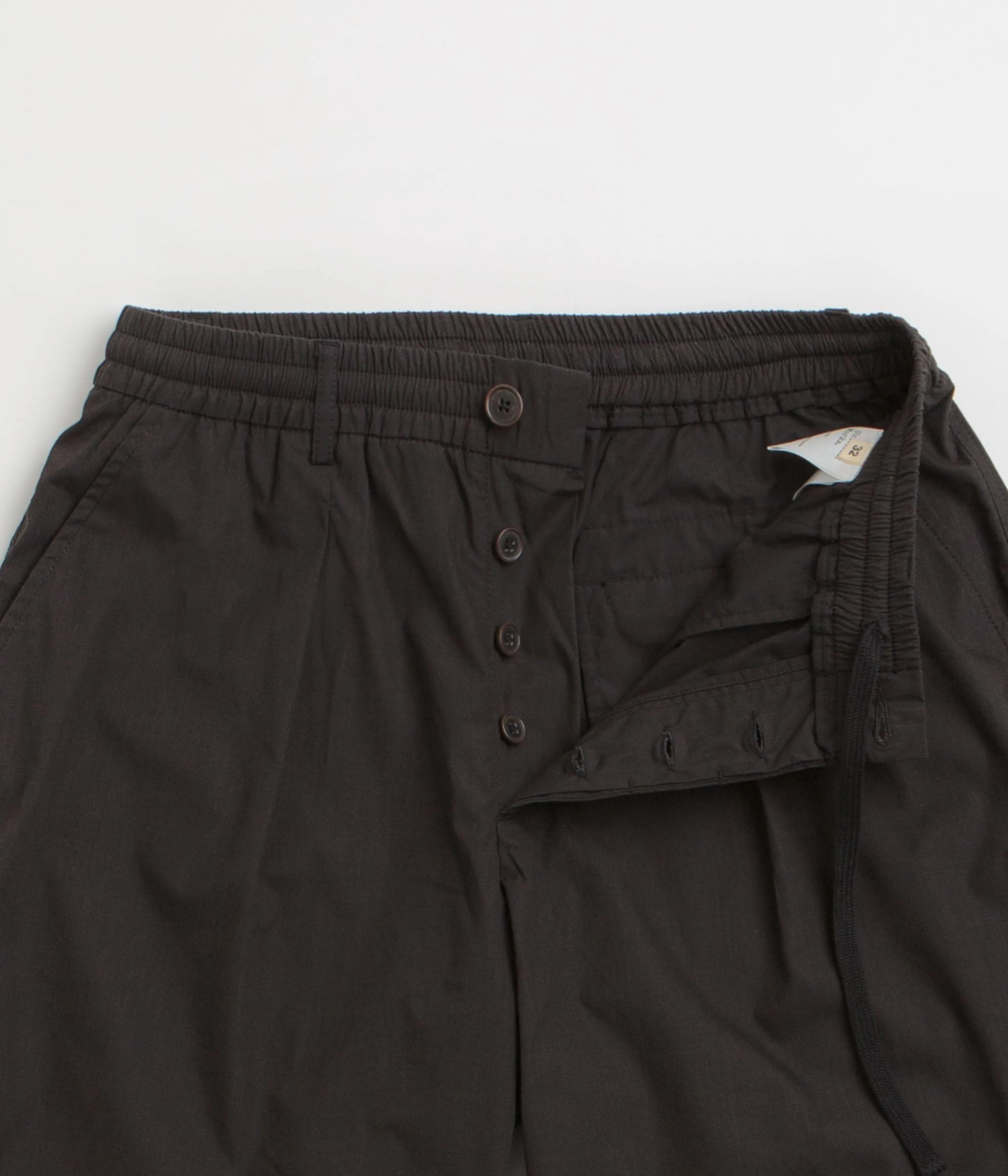 Versatile Layering Universal Works Pleated Track Shorts - Black