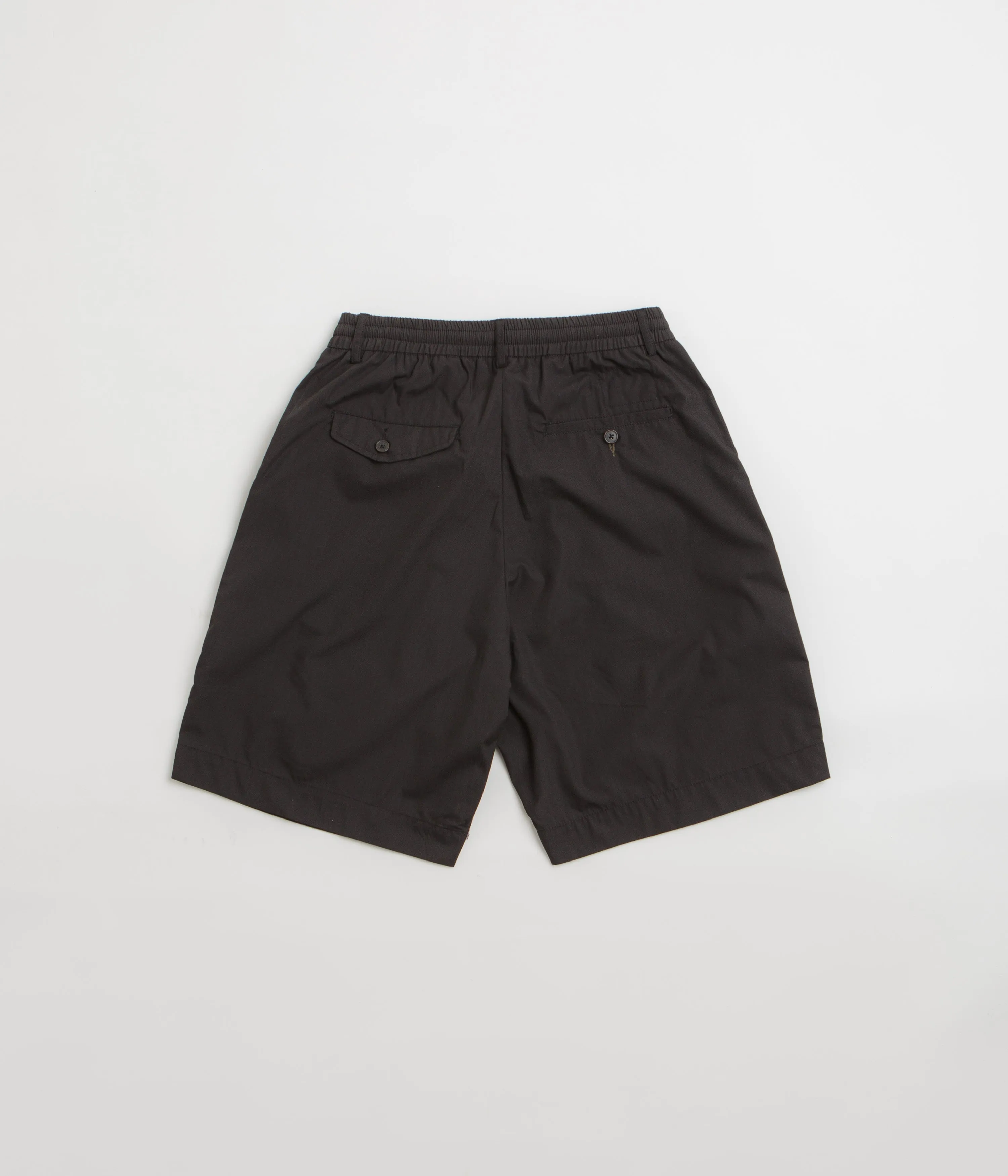 Universal Works Pleated Track Shorts - Black Go Casual Cycling shorts