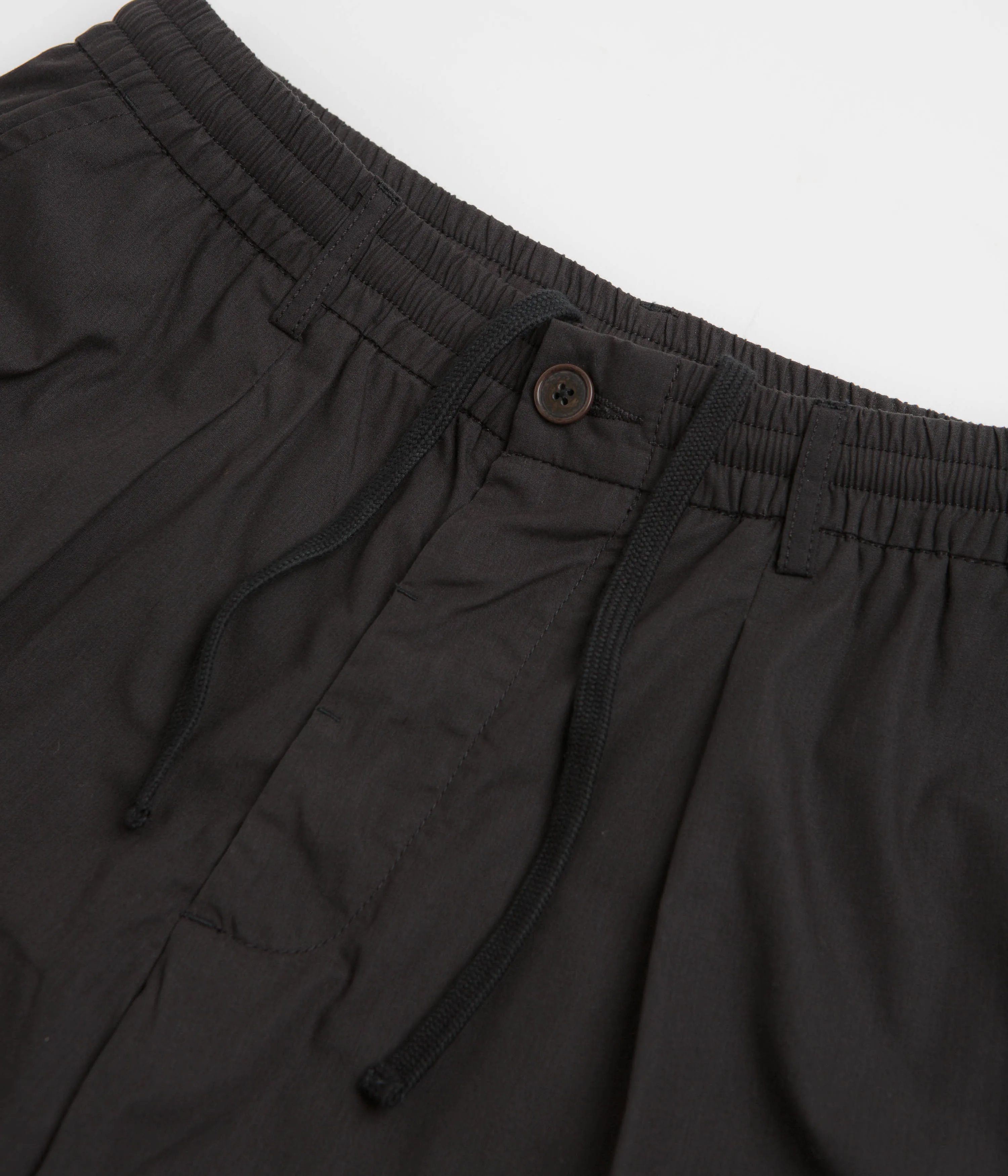 Universal Works Pleated Track Shorts - Black Stylish Fit