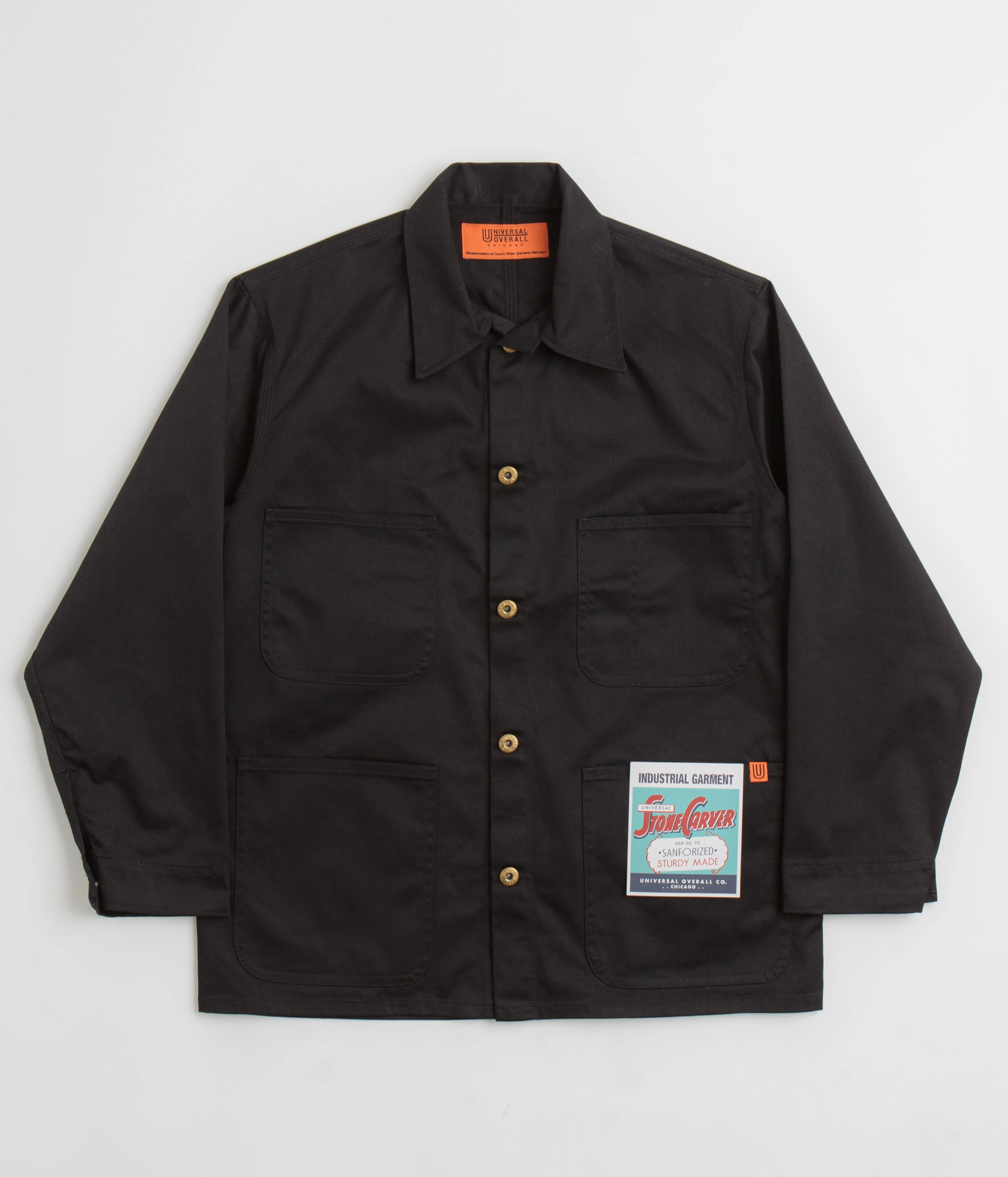 QuiltedPattern Universal Overall Classic Coverall Jacket - Black