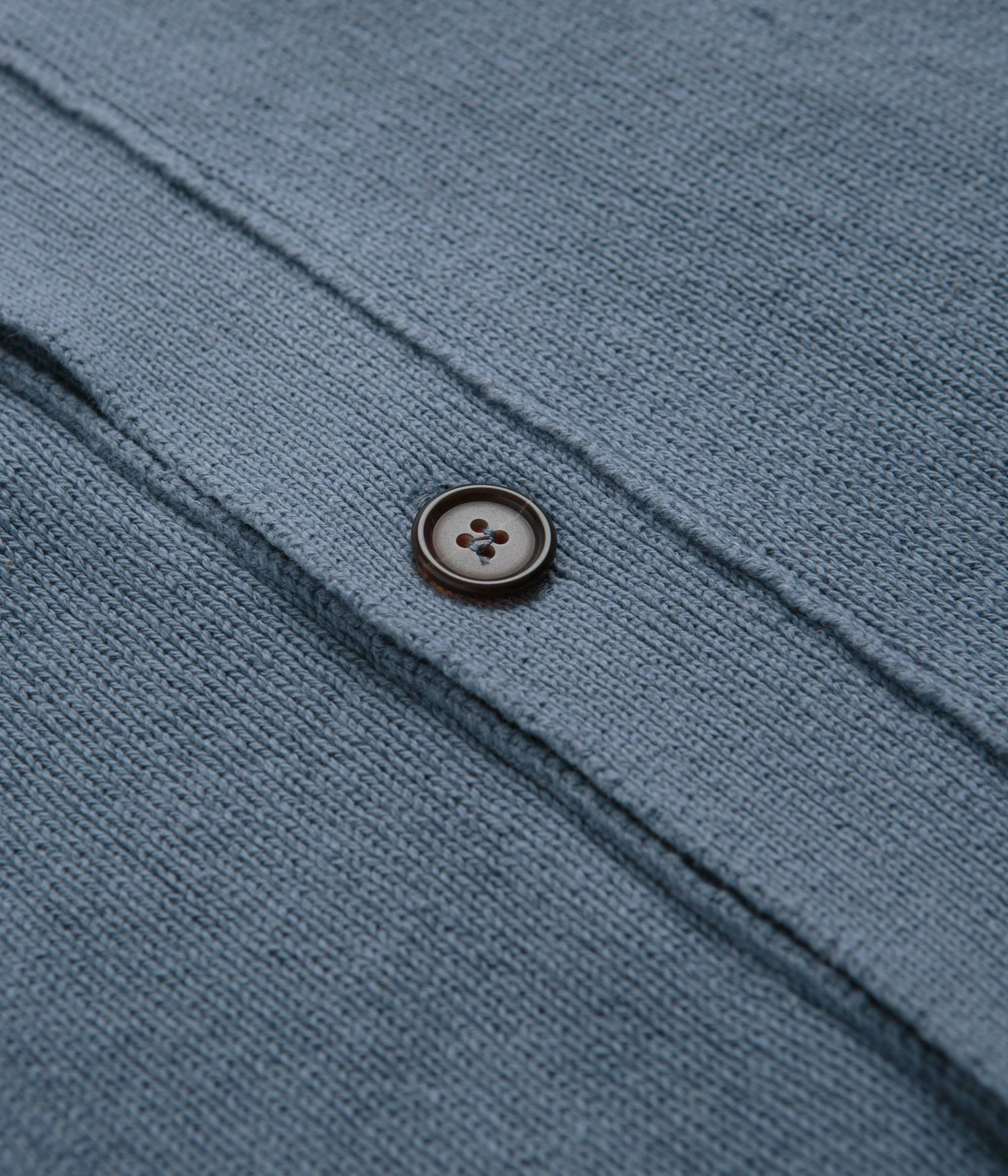 Universal Works David Cardigan - Chambray Breathable Layer product fluffy softness