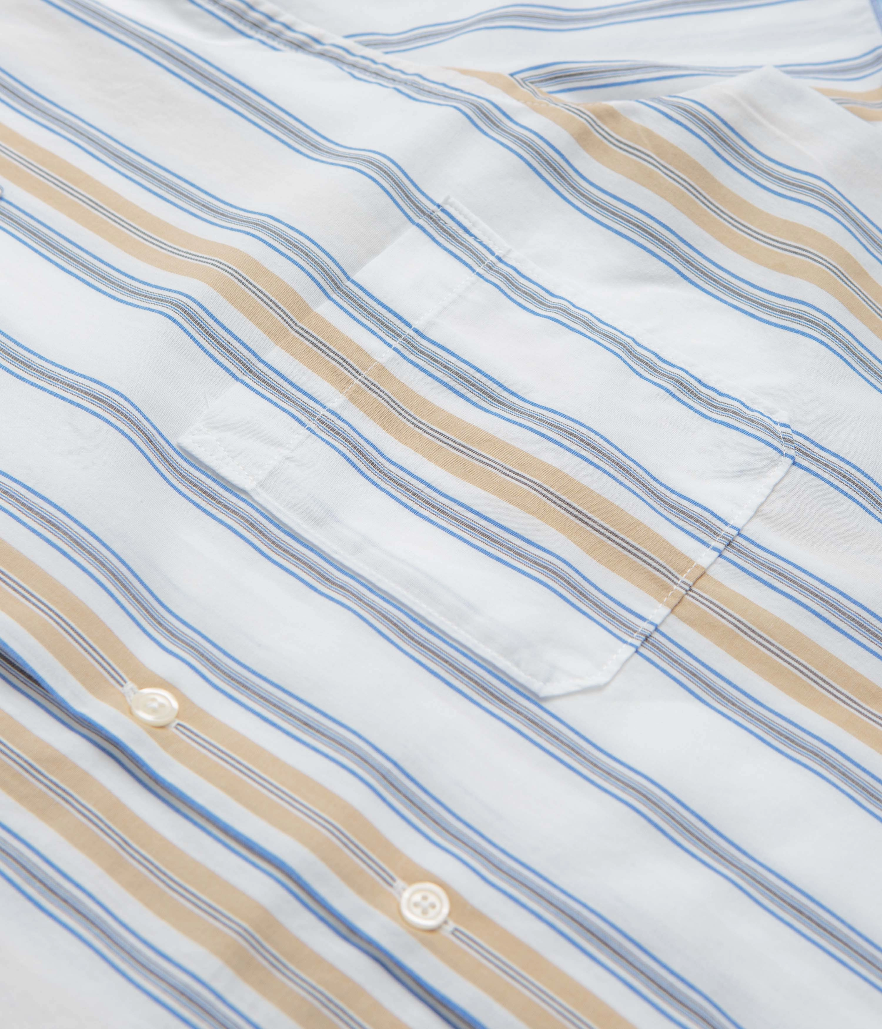 Neutral Toned Stitching Universal Works Dean Road Shirt - Blue / Sand