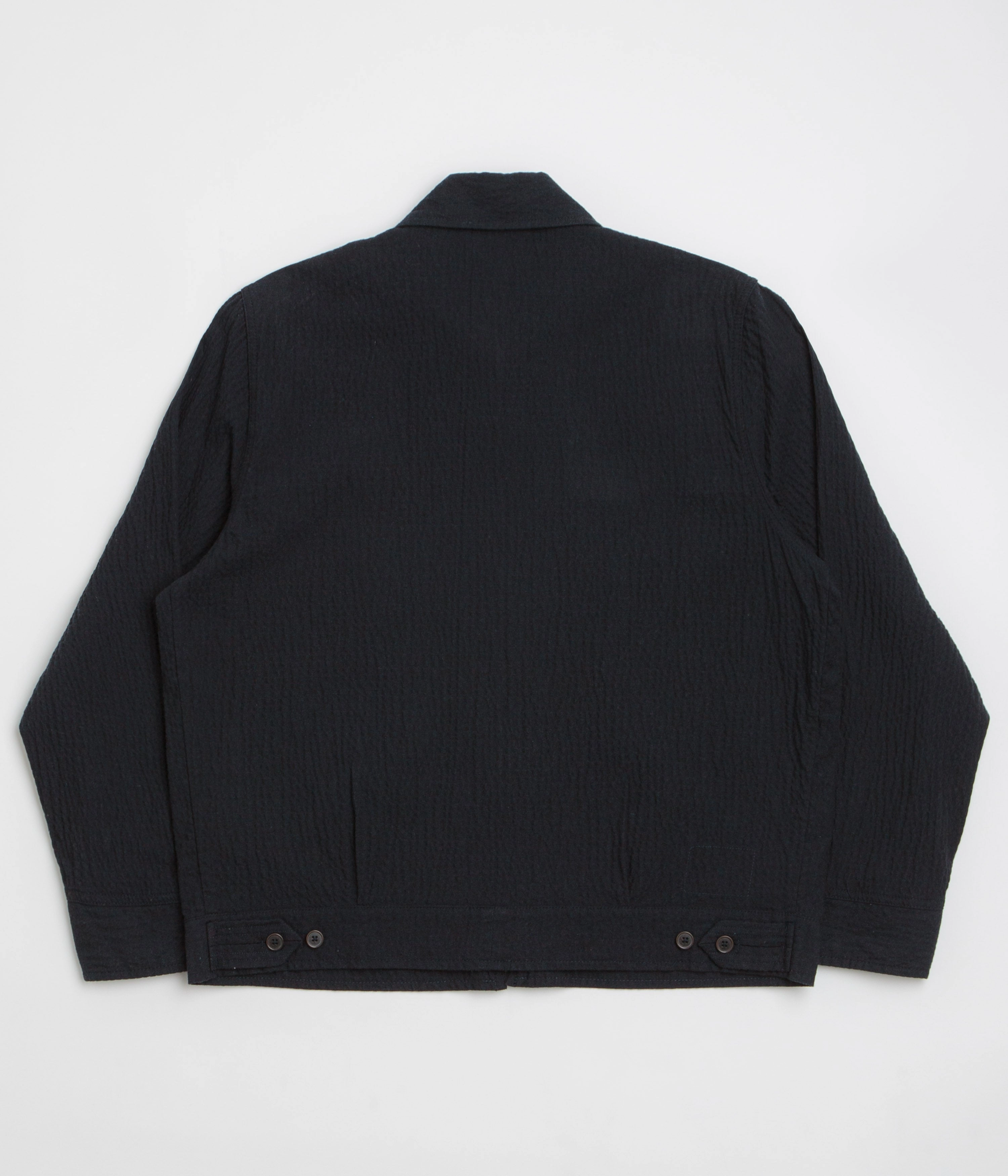 Universal Works E130 Jacket - Dark Navy train journey Shelf