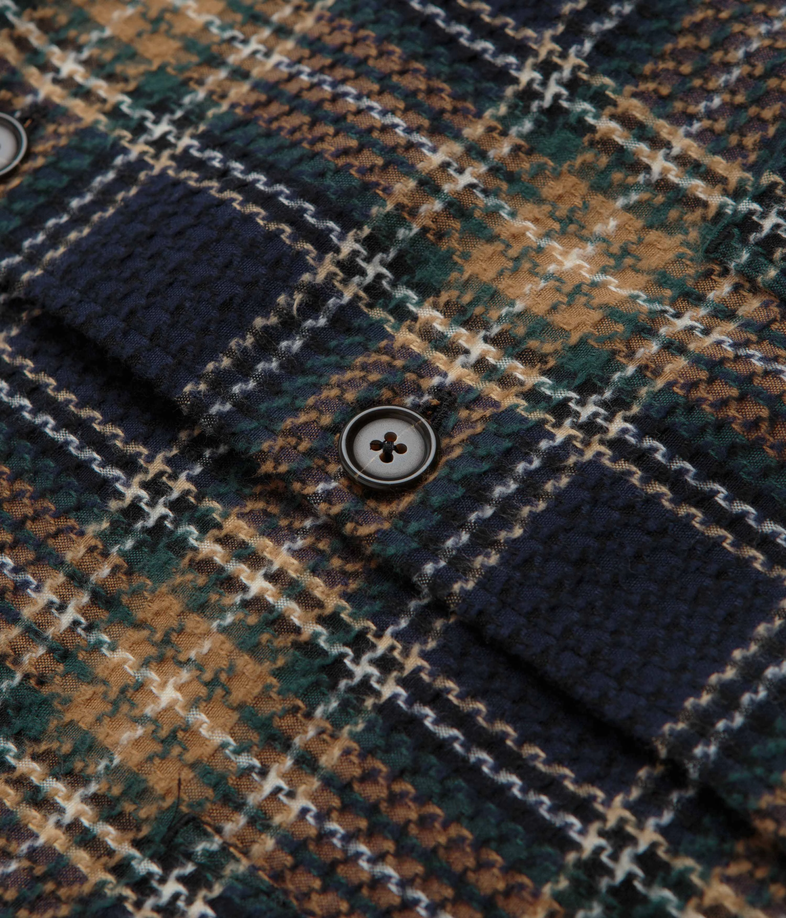 Universal Works Easy Jacket - Navy / Green Stand Collar