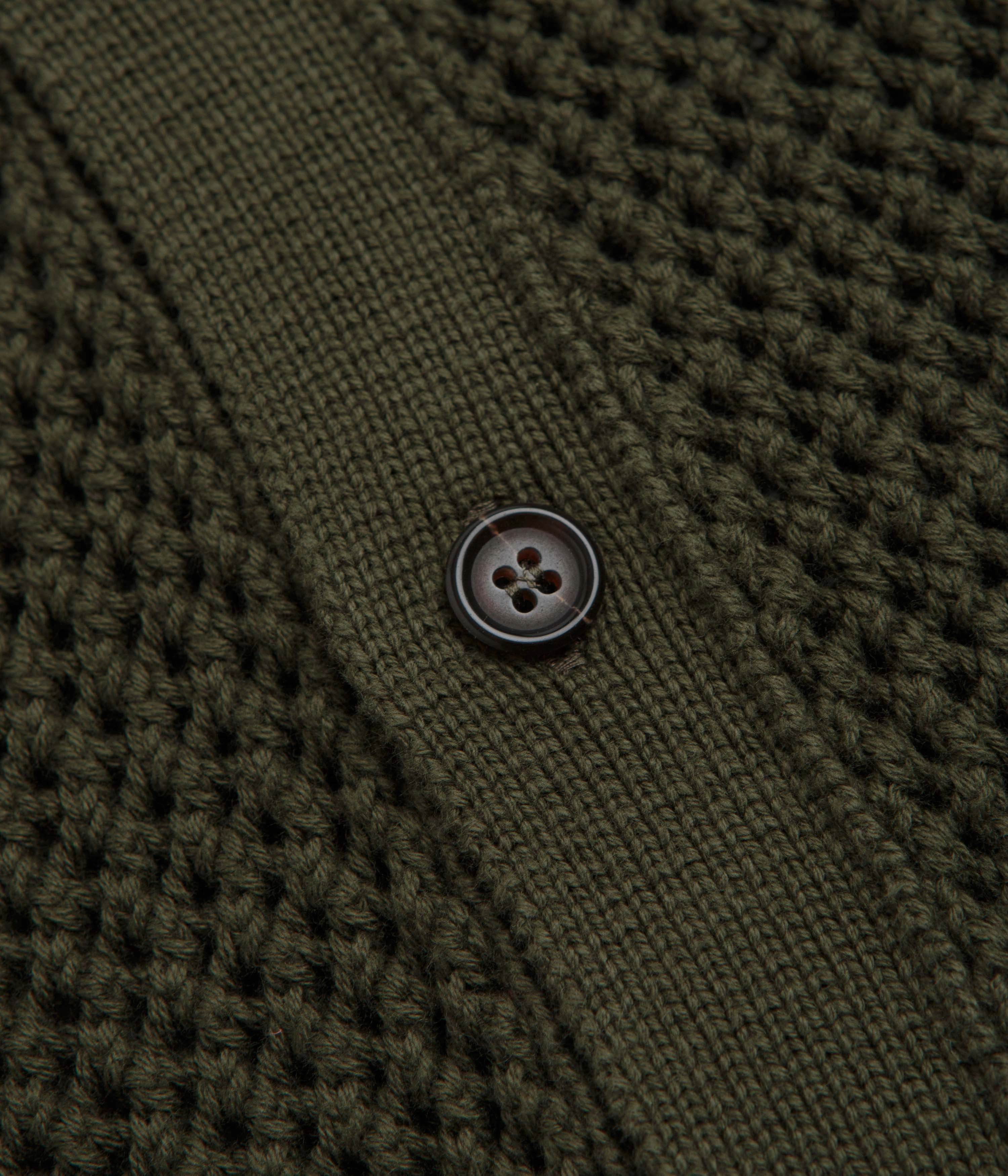 Universal Works Knit Short Sleeve Shirt - Olive Night Out Tagless label