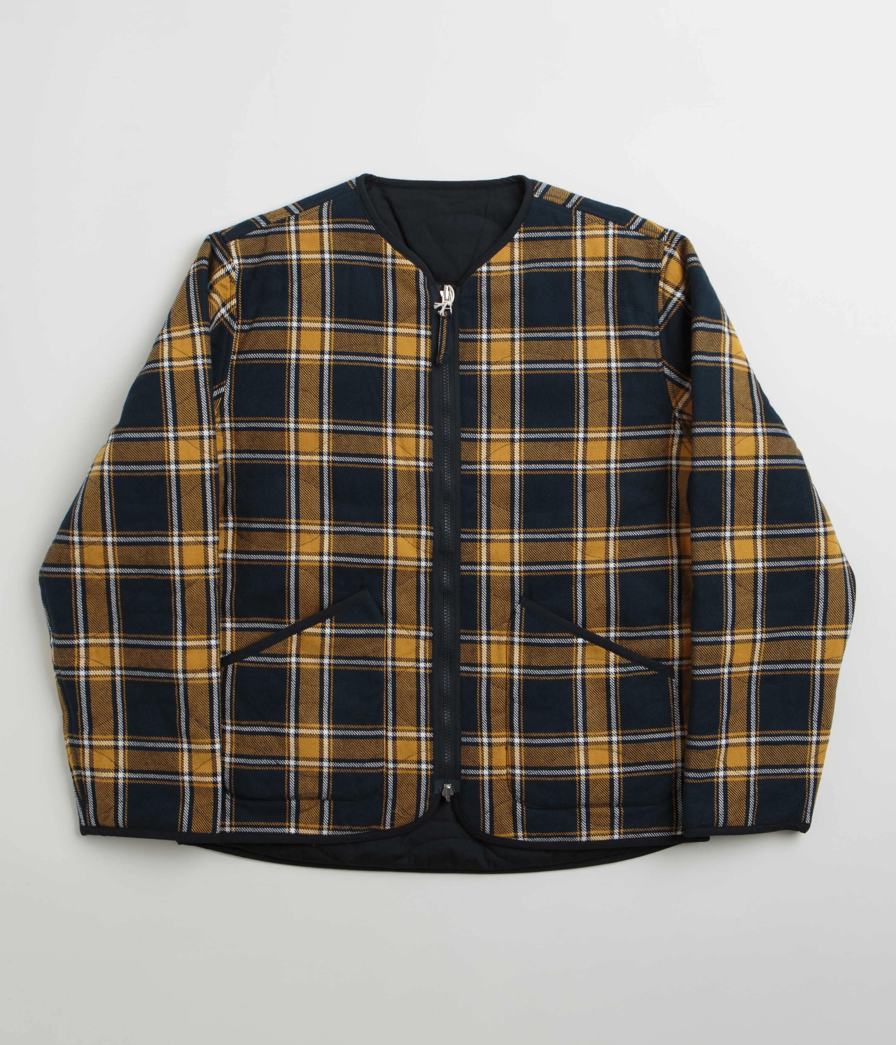 Universal Works Reversible Military Liner Jacket - Yellow / Navy Compression Friendly Fit