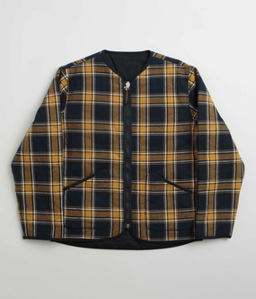 Universal Works Reversible Military Liner Jacket - Yellow / Navy Compression Friendly Fit