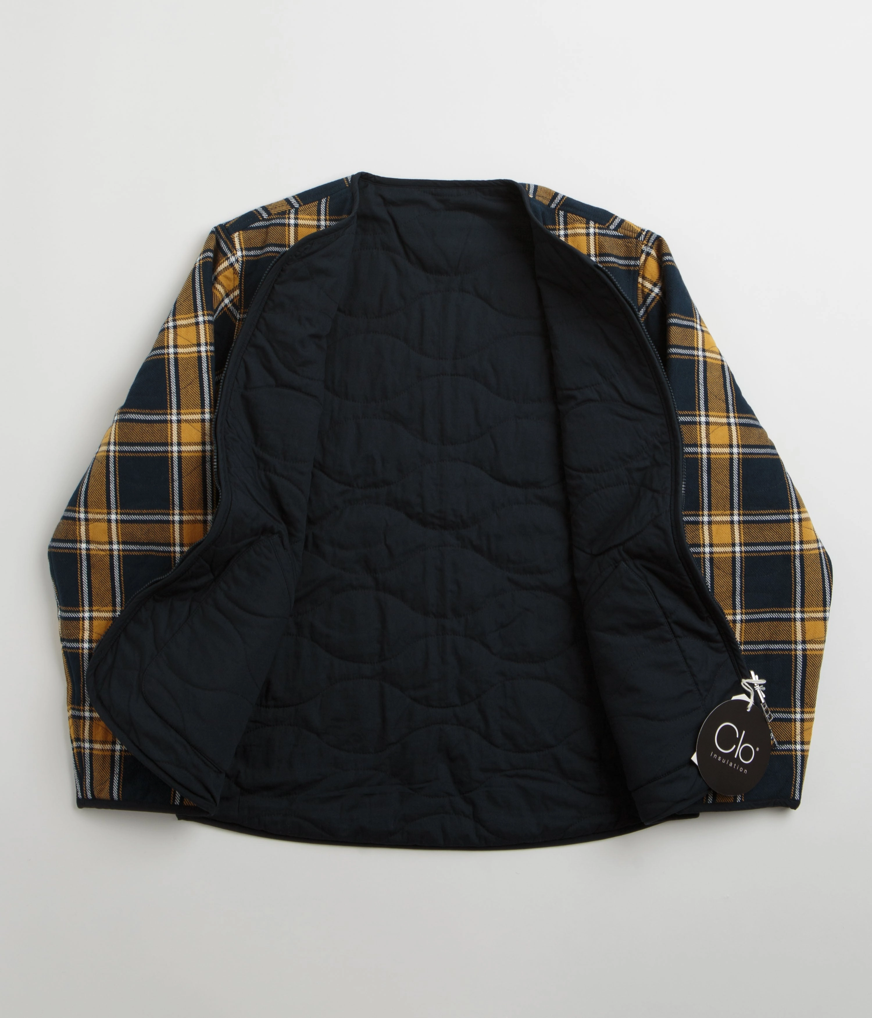 Universal Works Reversible Military Liner Jacket - Yellow / Navy Chilly Day