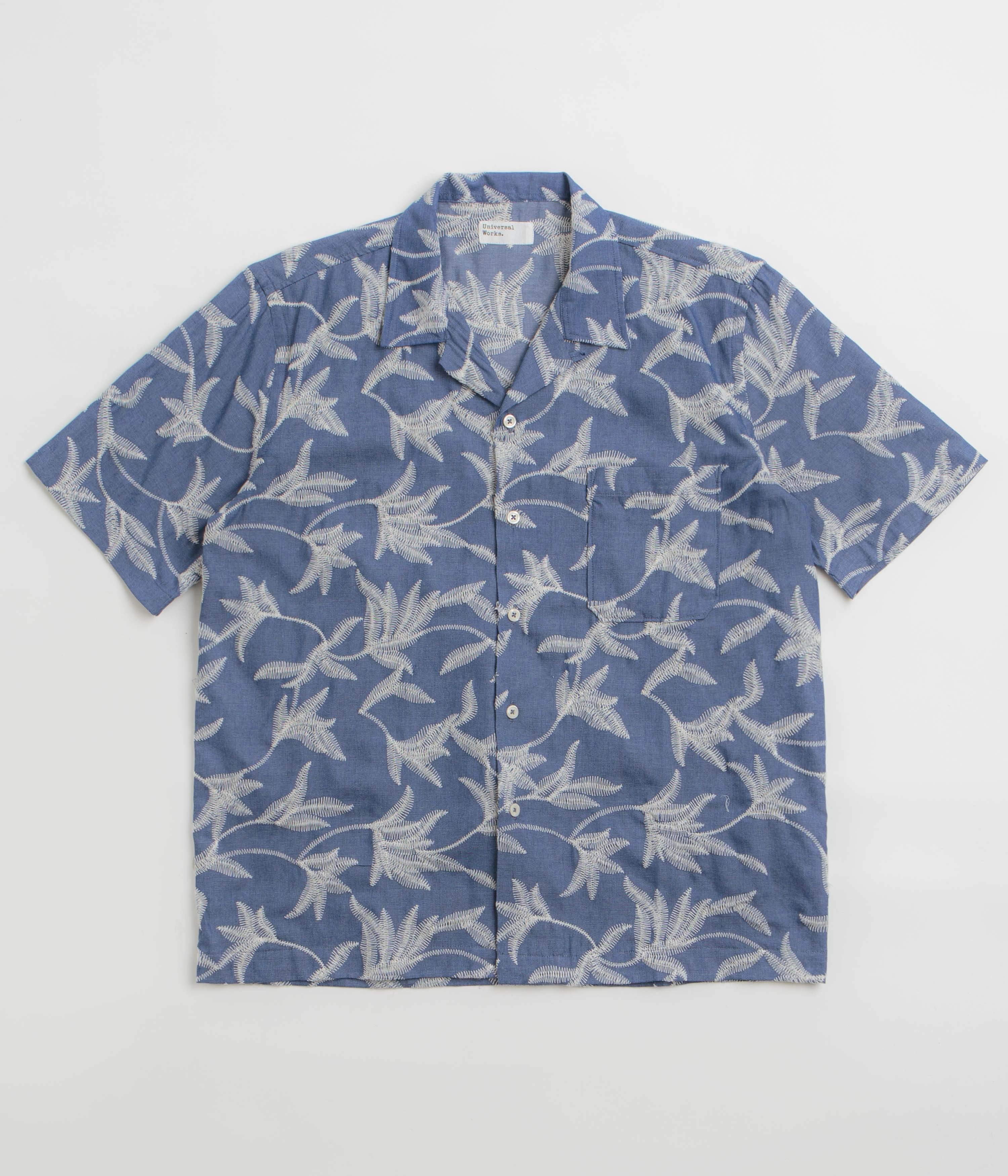 Universal Works Road Shirt - Indigo / Summer Jungle formal dinner Travel-friendly
