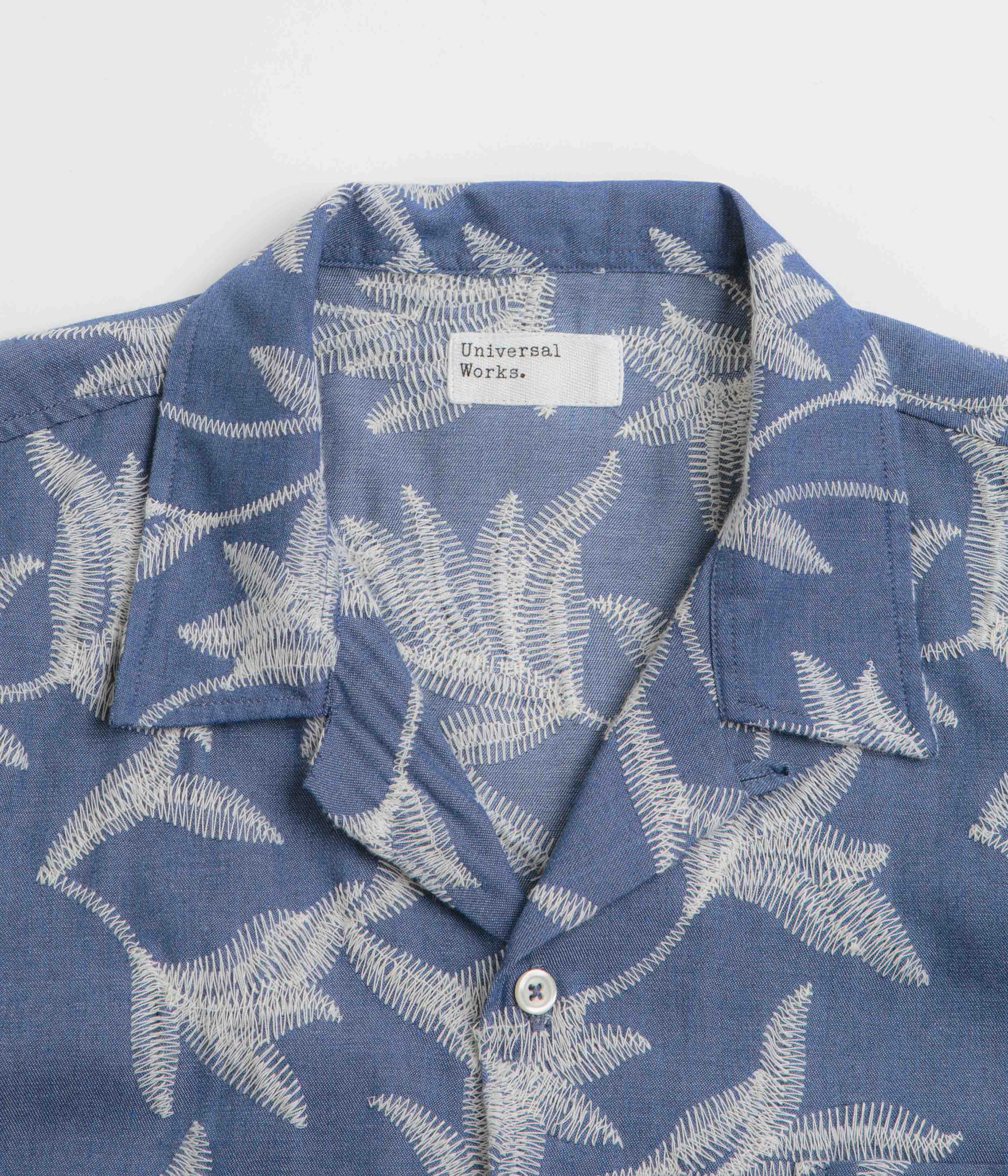Versatile Look Universal Works Road Shirt - Indigo / Summer Jungle