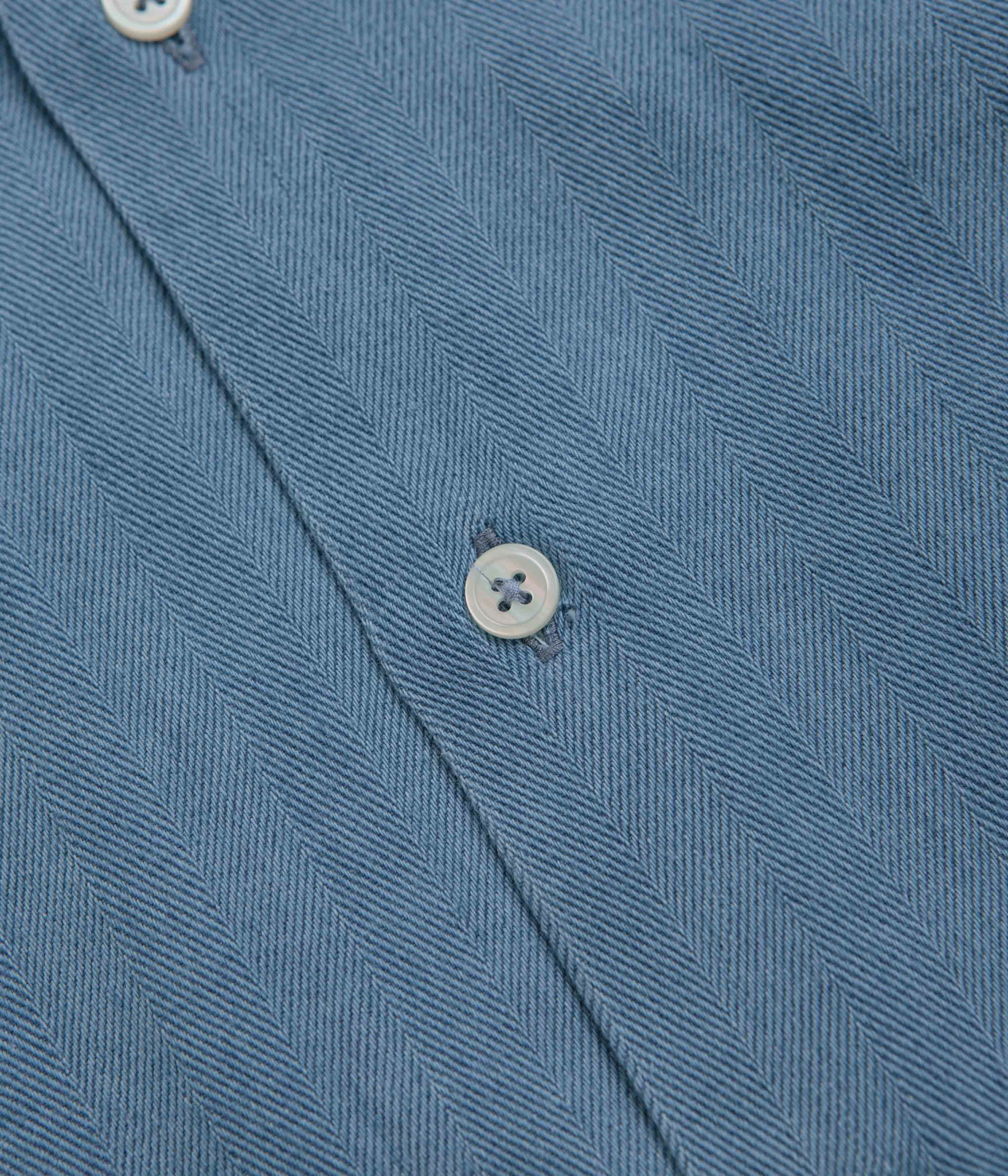 Brushed Inner Lining Minimalist Design Universal Works Road Shirt - Washed Indigo / Herringbone