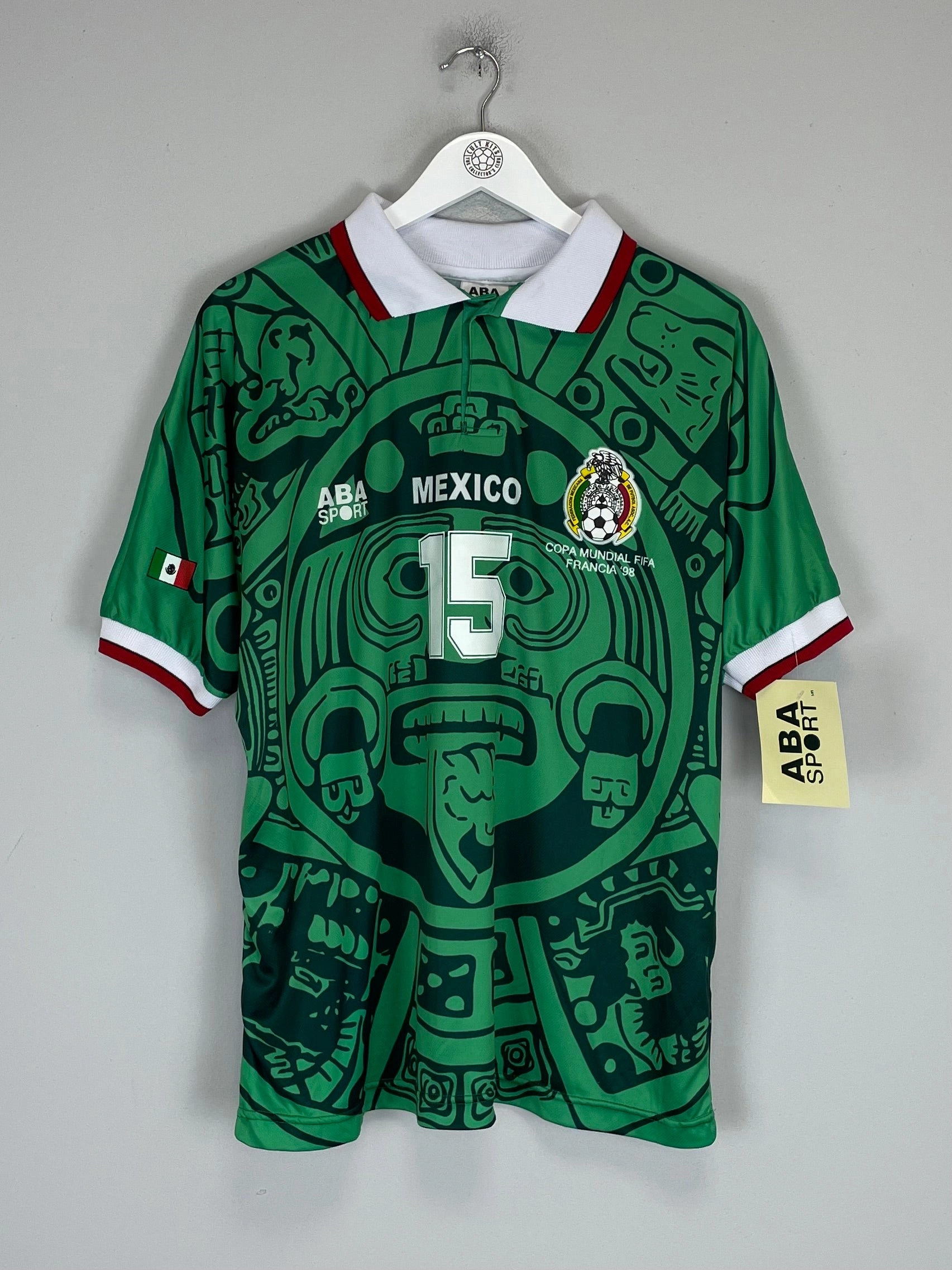 1998 Mexico Hernandez #15 *Reissue* World Cup Edition Home (Multiple) ABA Sport Mesh Panel