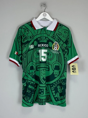1998 Mexico Hernandez #15 *Reissue* World Cup Edition Home (Multiple) ABA Sport Mesh Panel