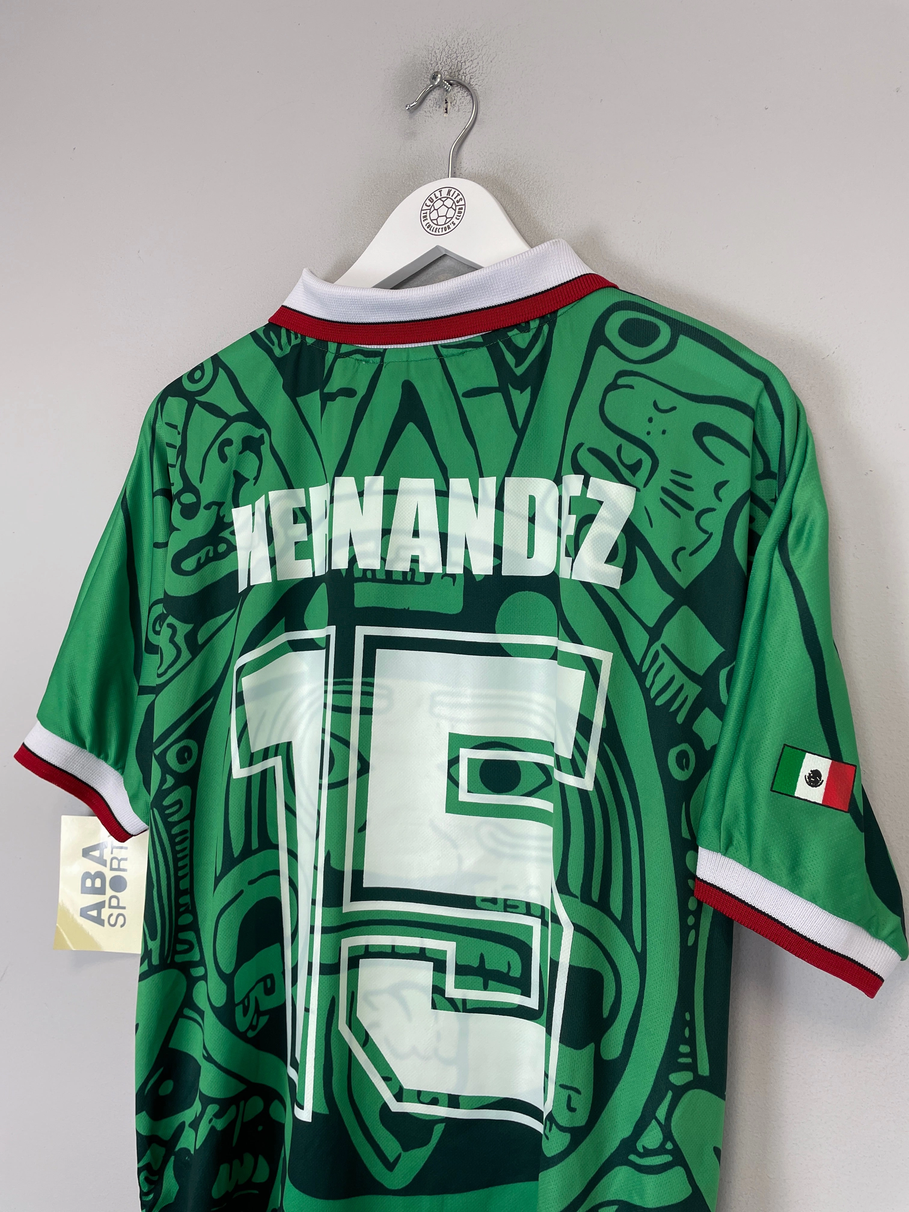 Comfort First Reflective Safety Detailing 1998 Mexico Hernandez #15 *Reissue* World Cup Edition Home (Multiple) ABA Sport