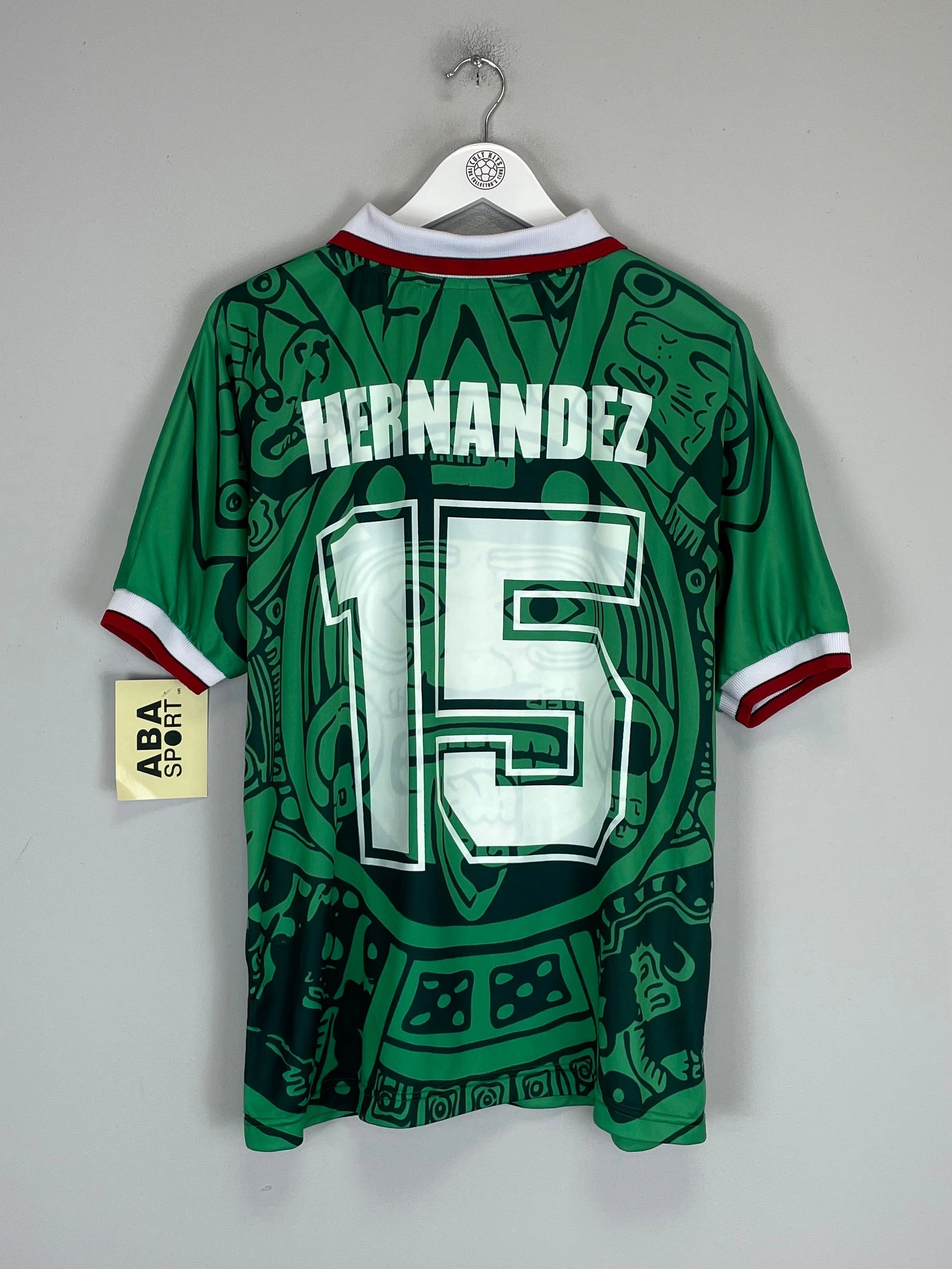 1998 Mexico Hernandez #15 *Reissue* World Cup Edition Home (Multiple) ABA Sport Adjustable Drop Tail Stylish Comfort