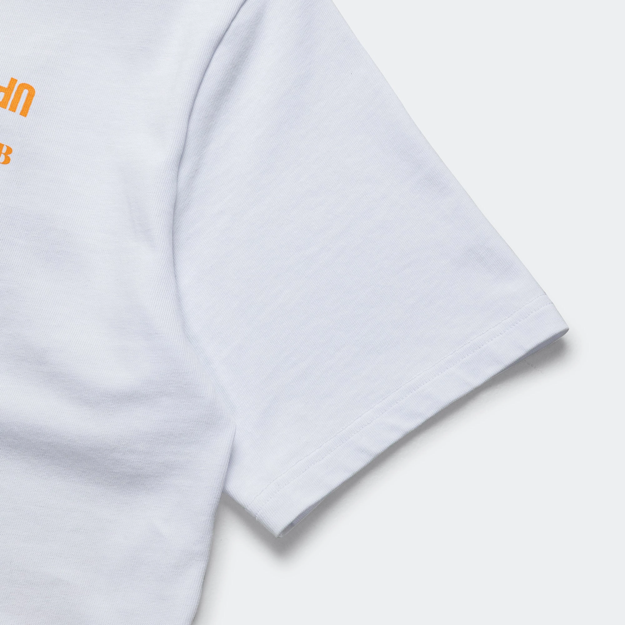 UP THERE X ATAB Lab 'Chess Man' Tee - White/Tangelo Geometric Pattern