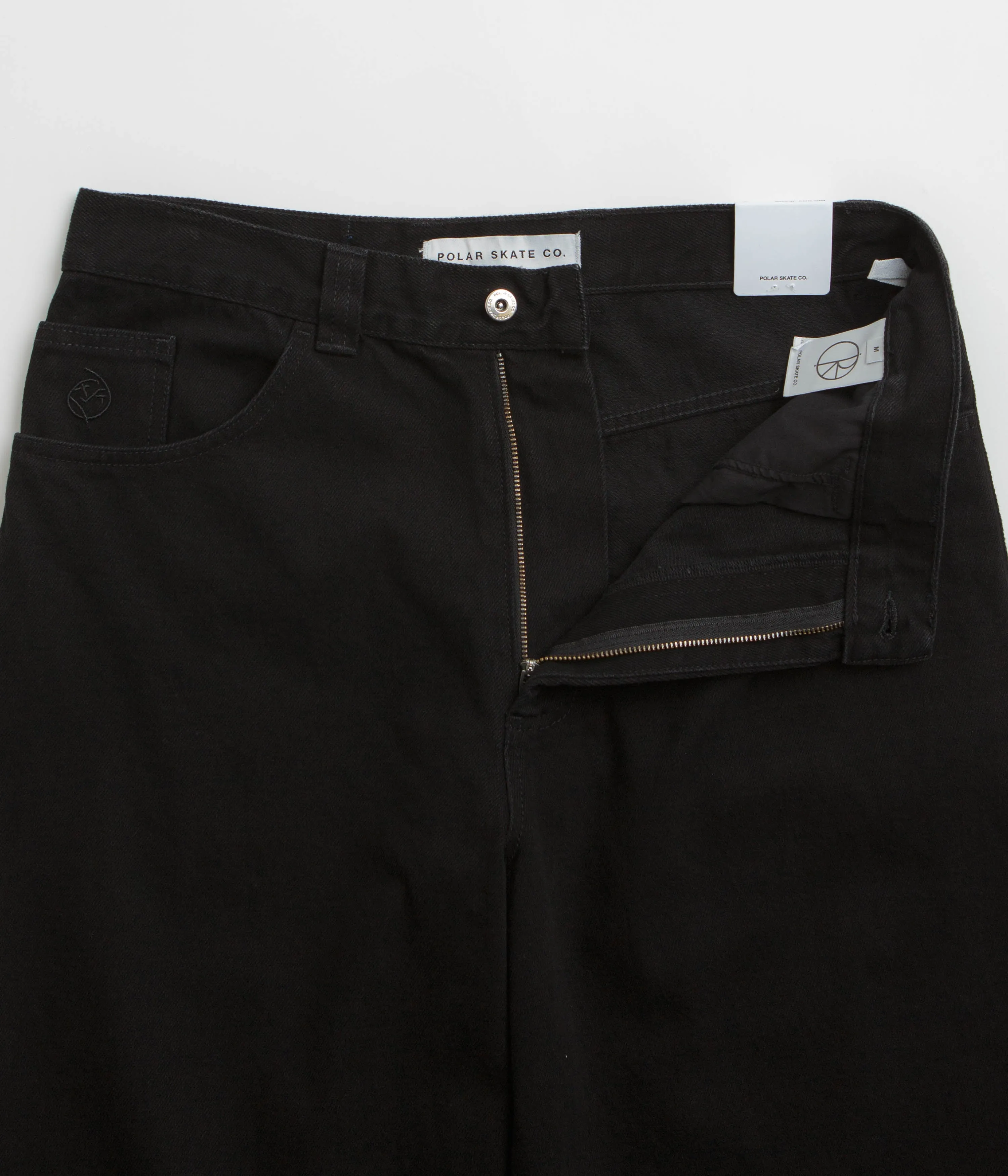 Softened Texture Polar Big Boy Jeans - Pitch Black