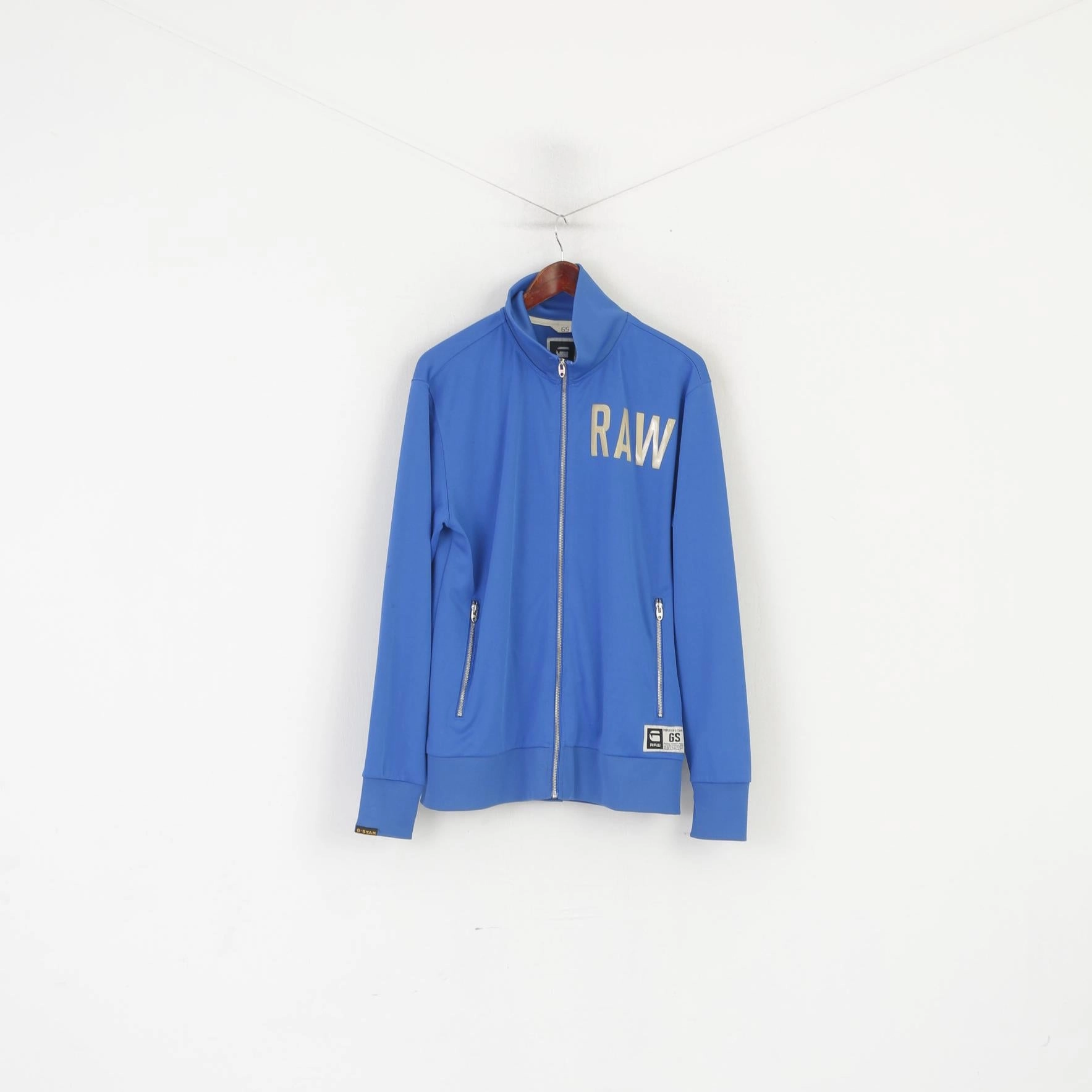 G-Star Raw Men XL (L) Sweatshirt Blue Shiny  Bobby Vest Full Zipper Sport Track Top Cozy Gear