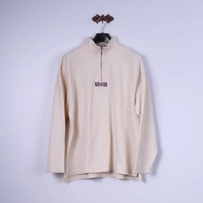 Rodeo C&A Mens XL Sweatshirt Cream 100% Cotton SXG Zip Neck Top product high end luxury market demand