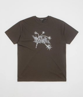 Anti Perspiration Lining Versatile Style Dime Flail T-Shirt - Vintage Black