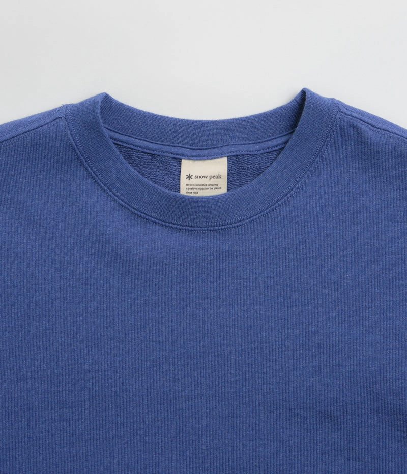 Urban Fit Snow Peak Recycled Cotton Crewneck Sweatshirt - Blue