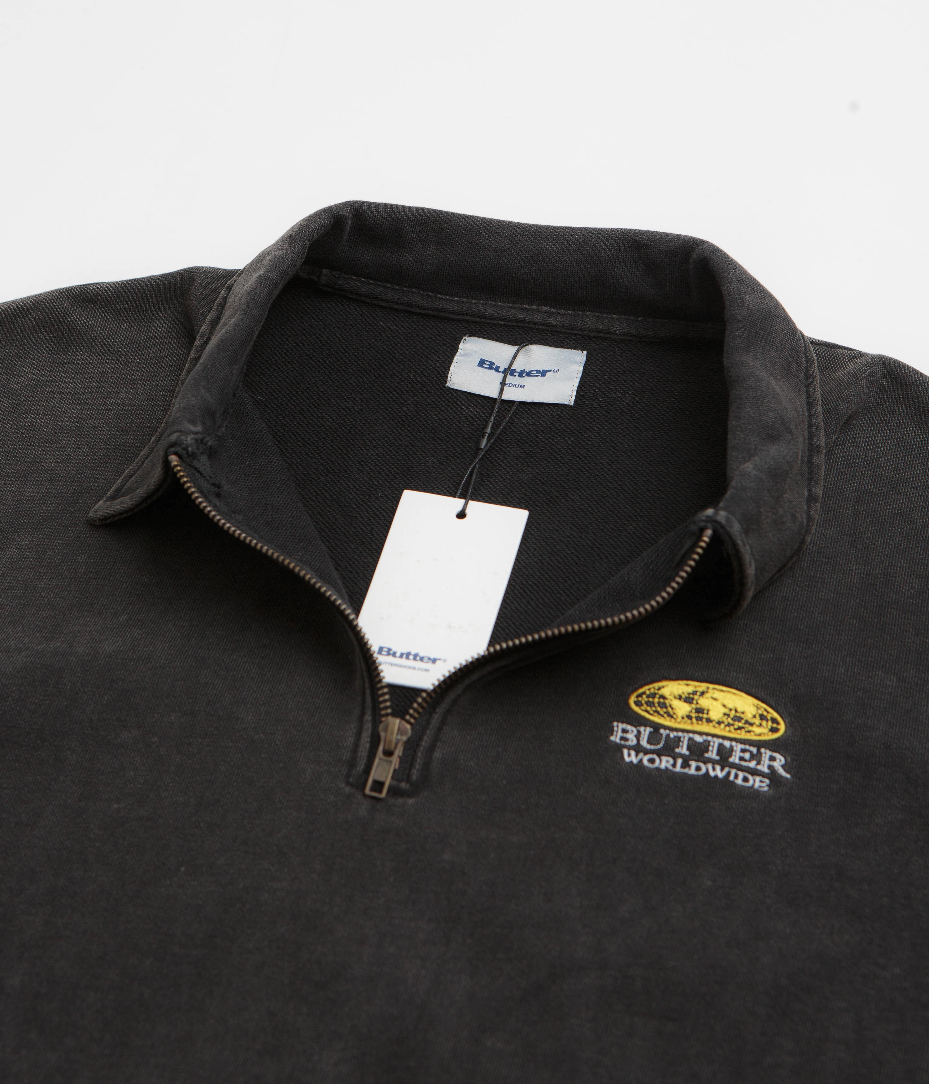 Layer Sporty Butter Goods Corp 1/4 Zip Sweatshirt - Black