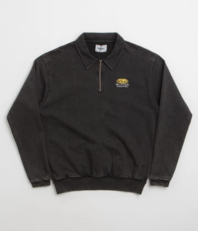 Butter Goods Corp 1/4 Zip Sweatshirt - Black Comfy Wear