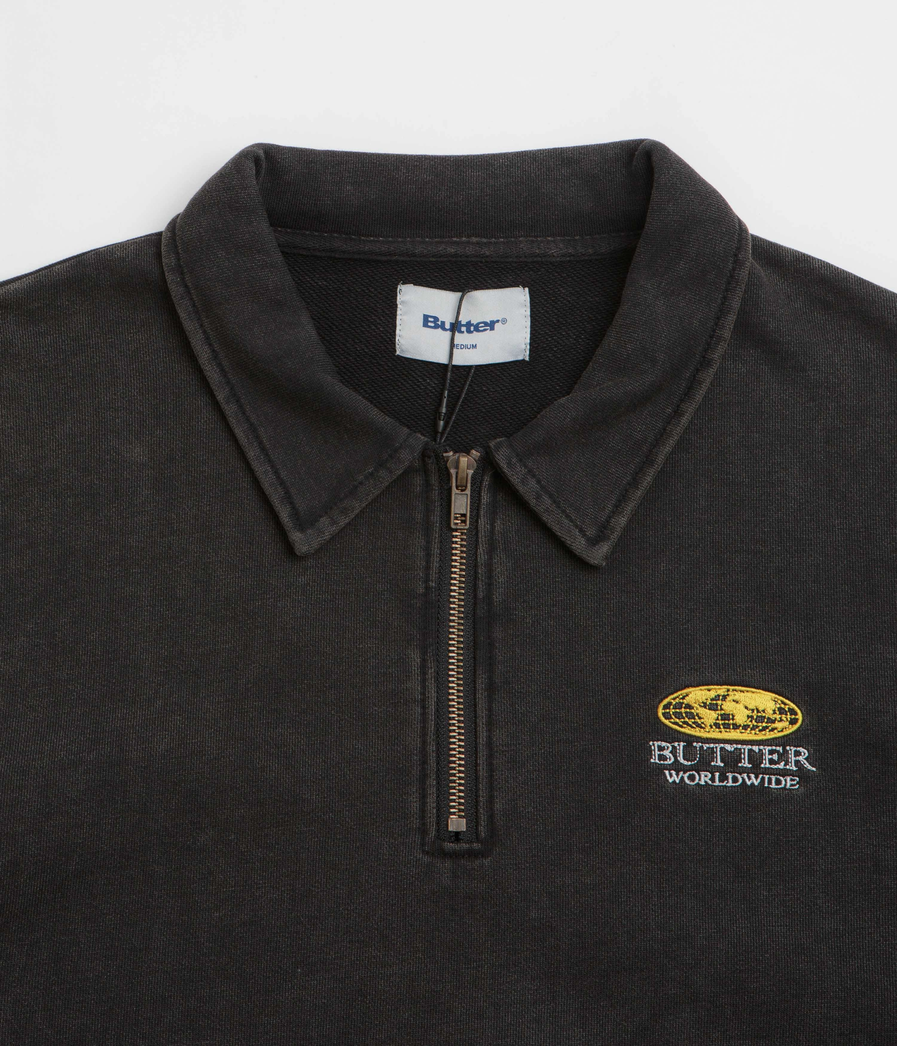 Casual Essentials Eco-friendly Butter Goods Corp 1/4 Zip Sweatshirt - Black