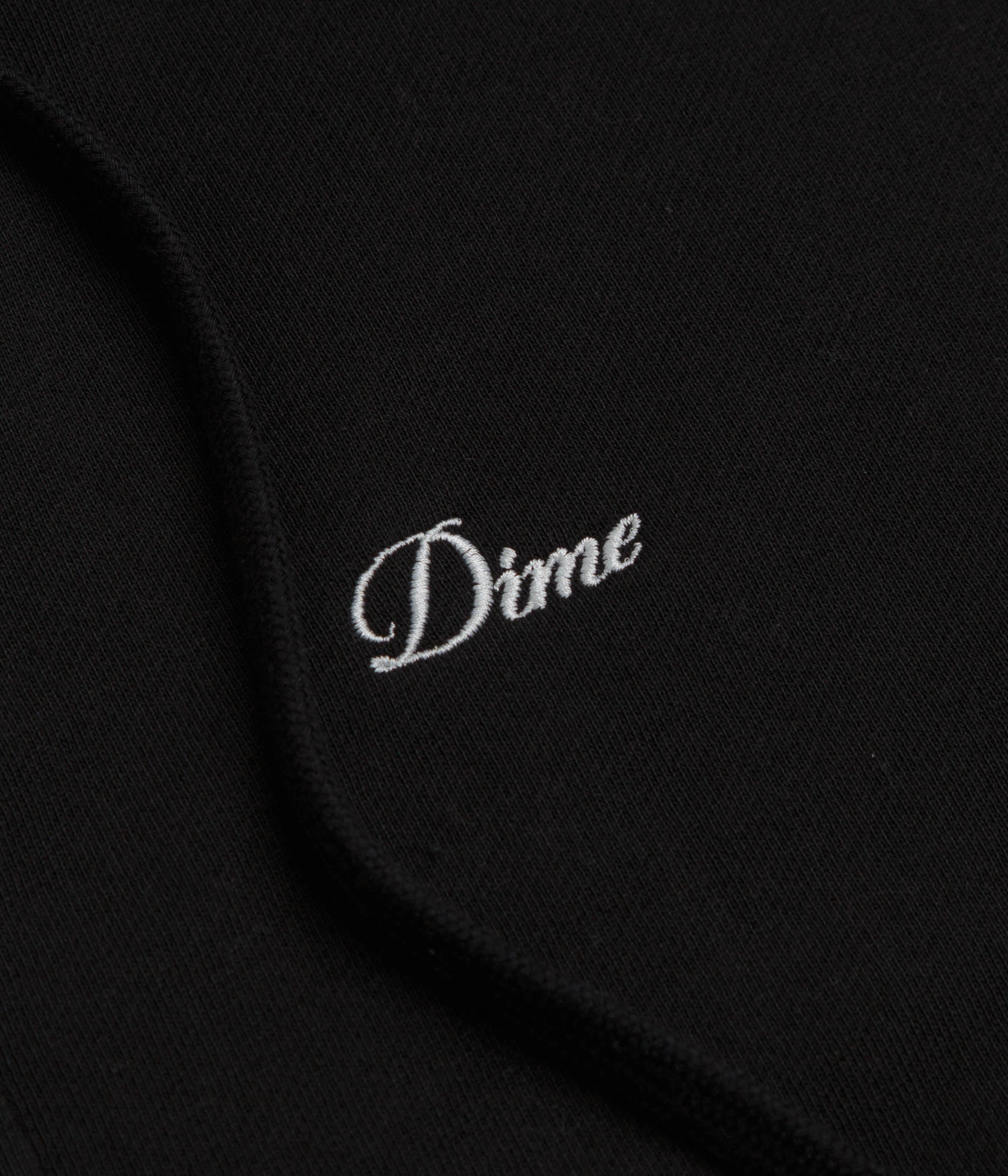 Dime Cursive Small Logo Full Zip Hoodie - Black Brushed Fleece Caribbean style