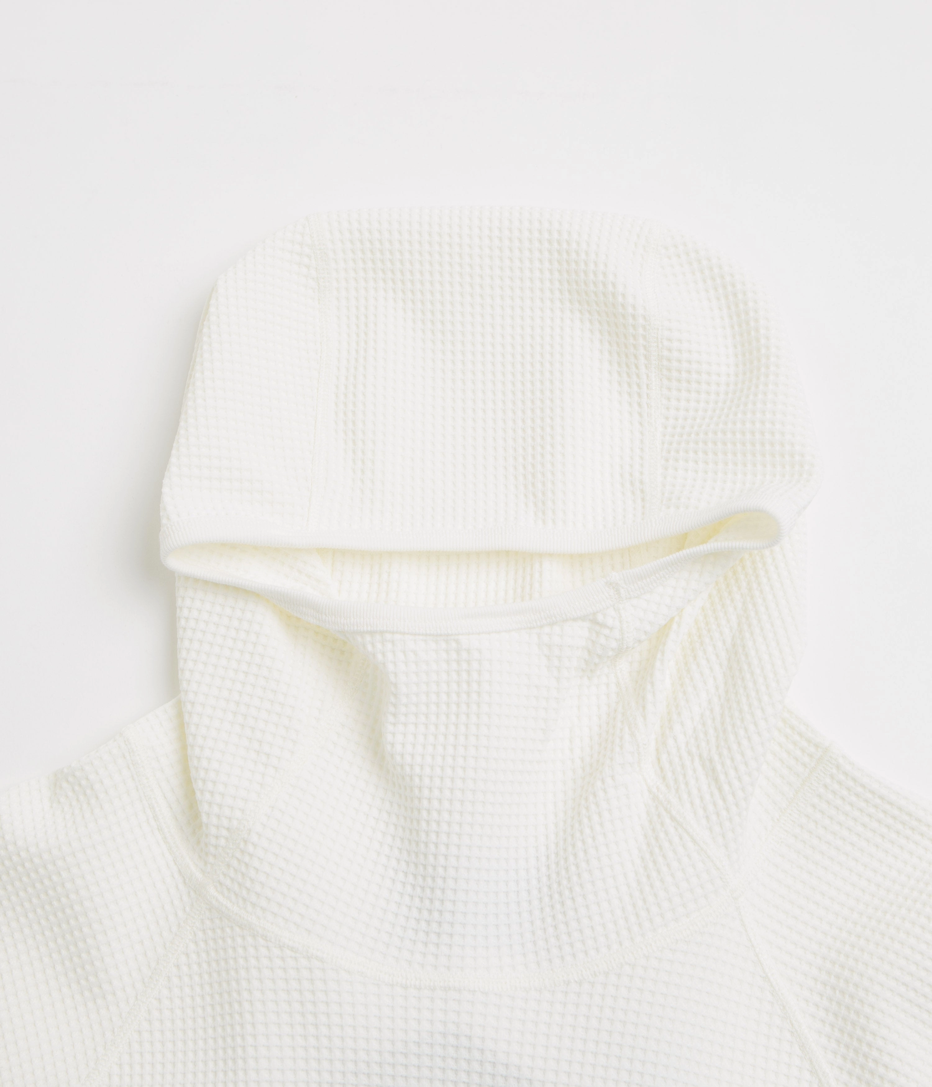 Purple Mountain Observatory Waffle Balaclava Hoodie - White Microfiber Interior restaurant dining