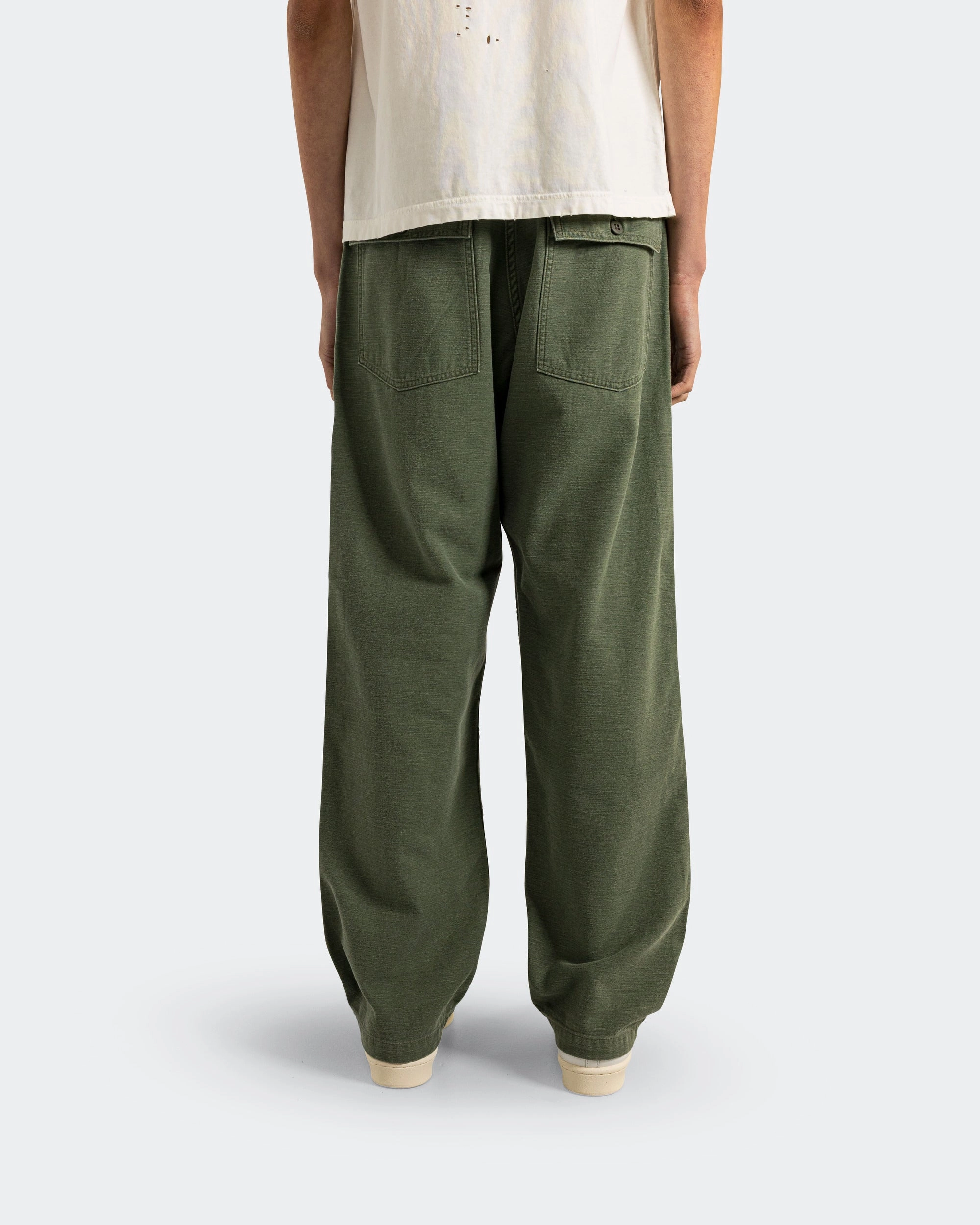 US Army Fatigue Pants (Regular Fit) - Green Used Non Slip Waistband