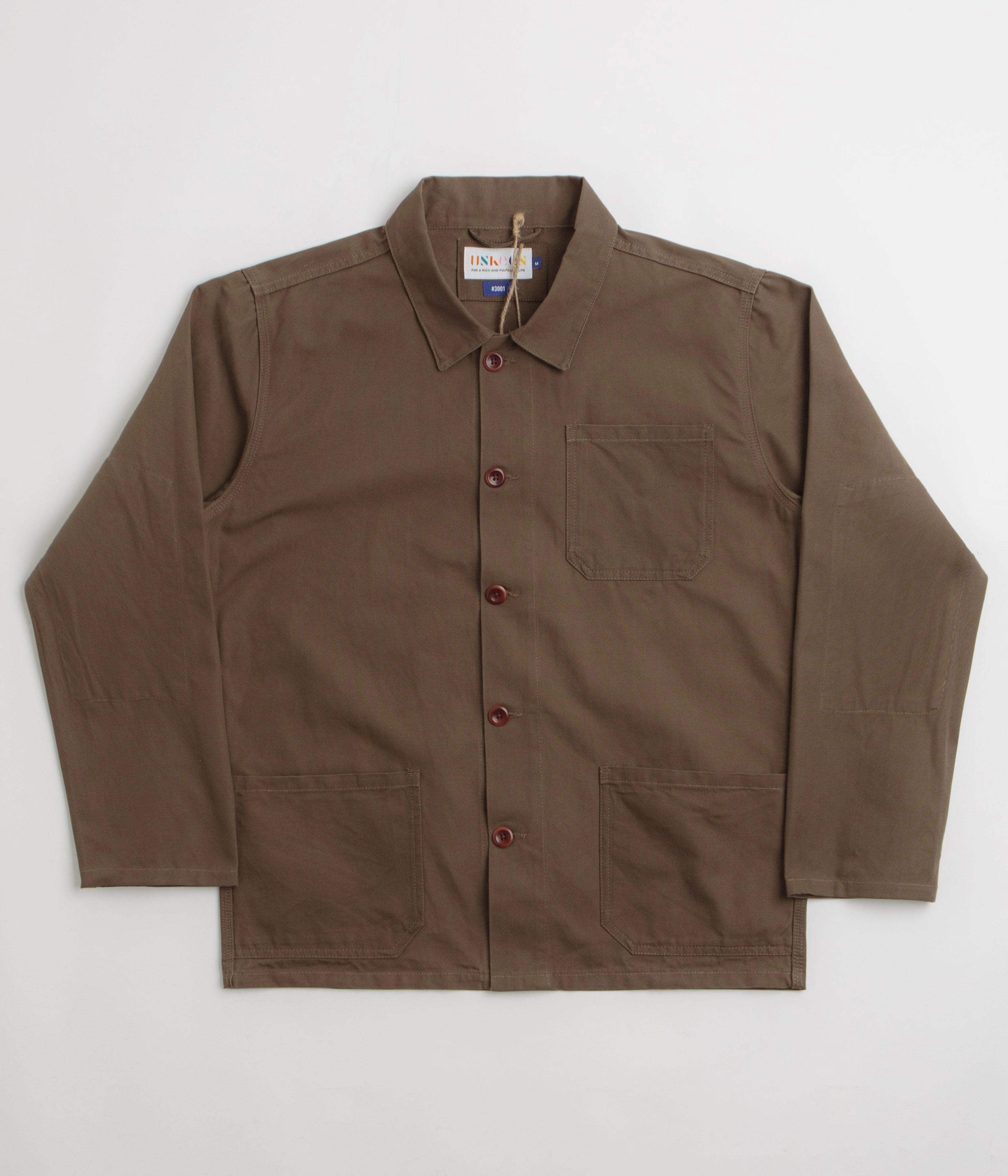 Uskees 3001 Buttoned Overshirt - Dark Taupe Classic Comfort