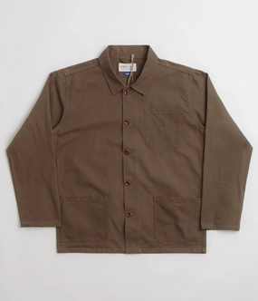 Uskees 3001 Buttoned Overshirt - Dark Taupe Classic Comfort